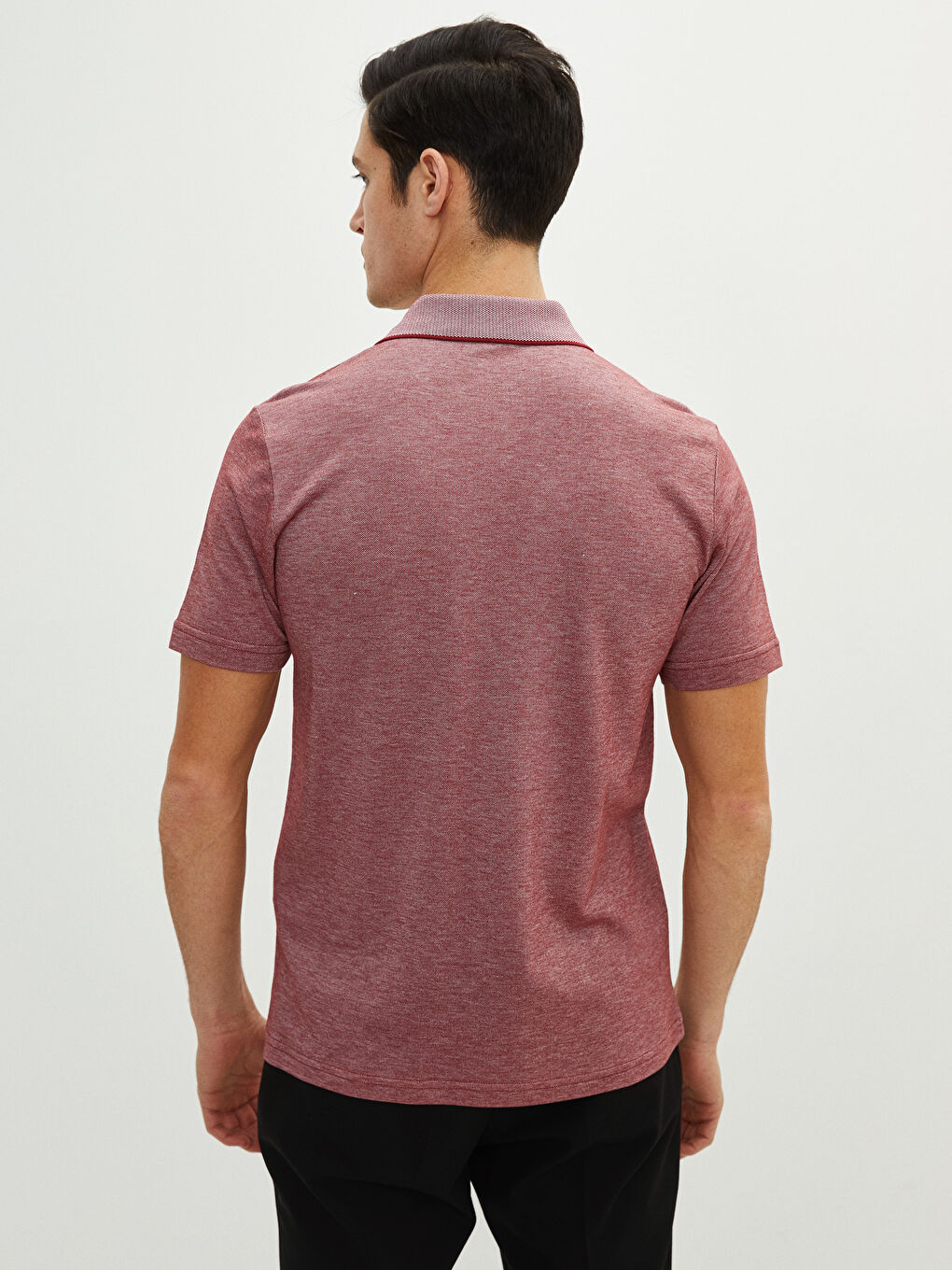 Ерлерге арналған поло жағалы қысқа жең футболка-4