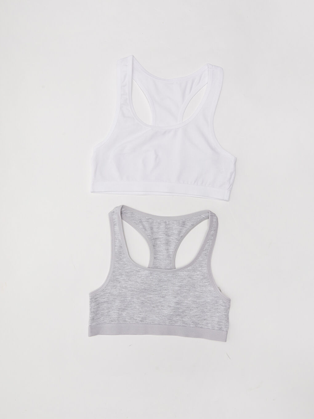 Beyaz Basic Pamuklu Kız Çocuk Büstiyer 2'li