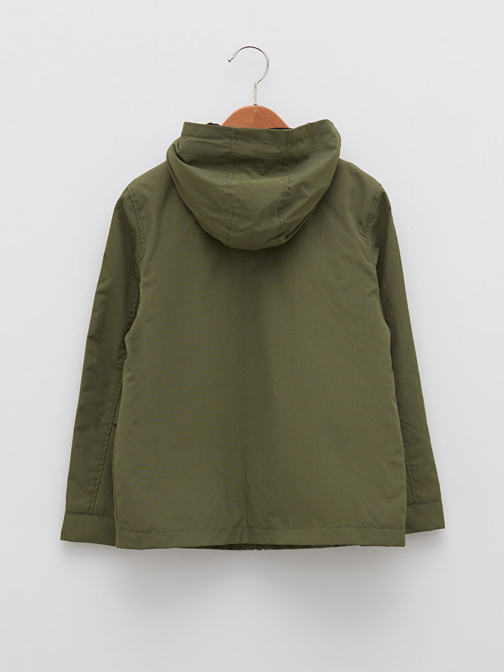 Yeşil Kapüşonlu Basic Erkek Çocuk Yağmurluk-5