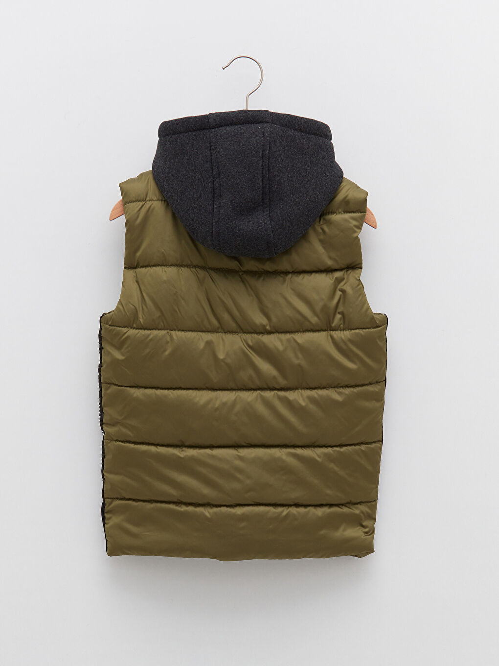 Haki Kapüşonlu Basic Erkek Çocuk Şişme Yelek-1