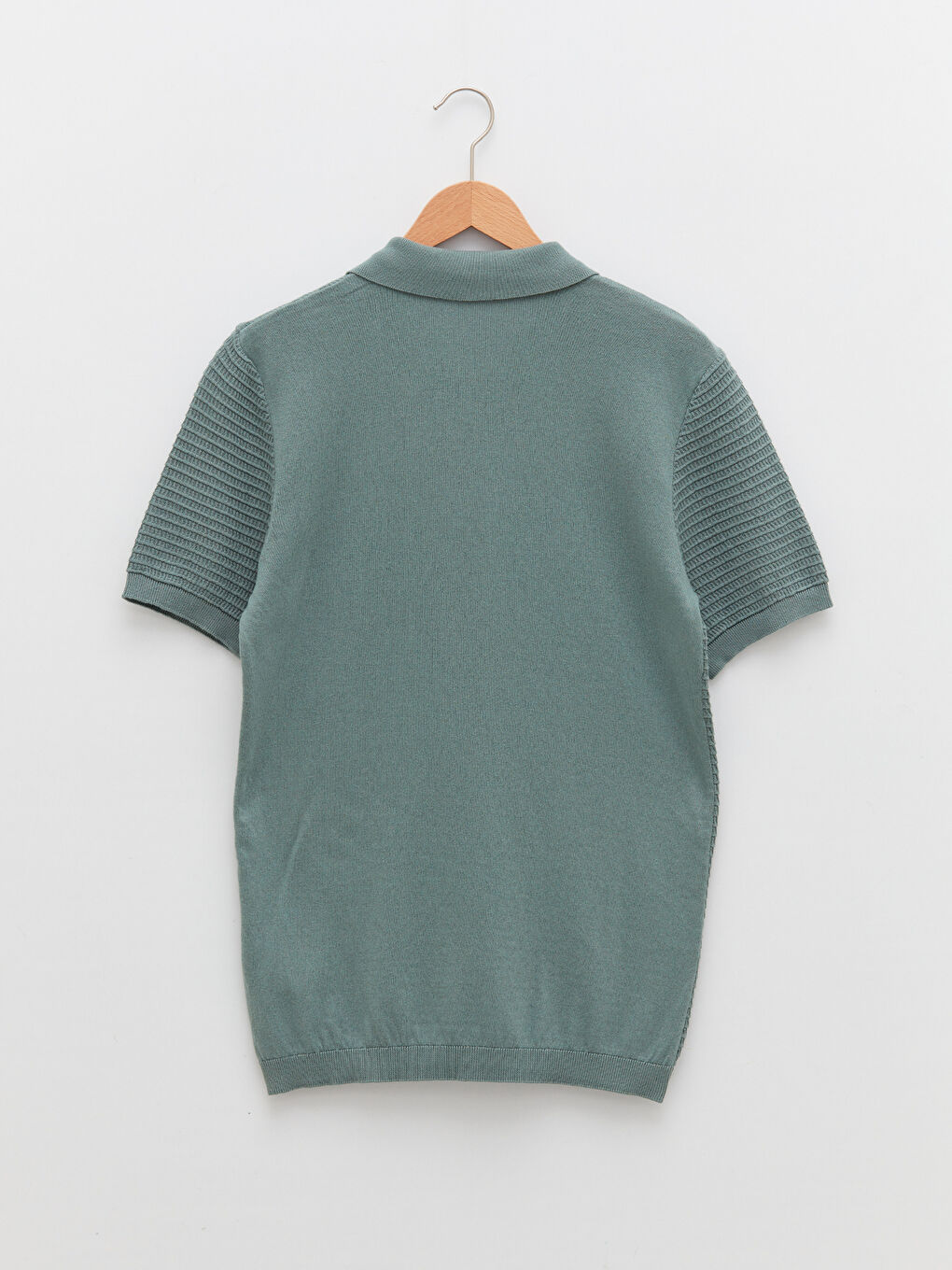 Yeşil Polo Yaka Erkek Triko Tişört-6