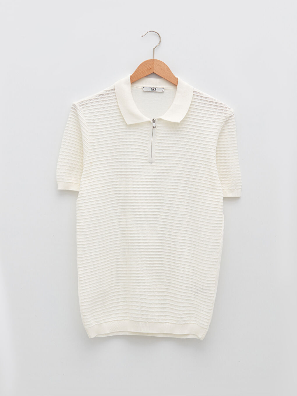 Pulover Tricotat cu Guler Polo și Mânecă Scurtă pentru Bărbați-5