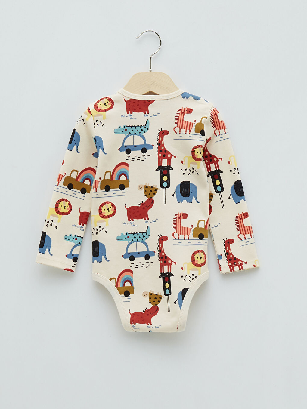 Mavi Bisiklet Yaka Uzun Kollu Baskılı Erkek Bebek Çıtçıtlı Bodysuit  2'li-3