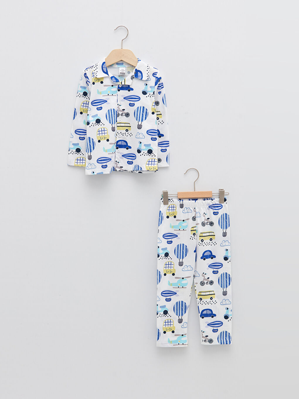 Ensemble De Pyjama Bébé Garçon En Coton Imprimé À Manches Longues Et Col Polo