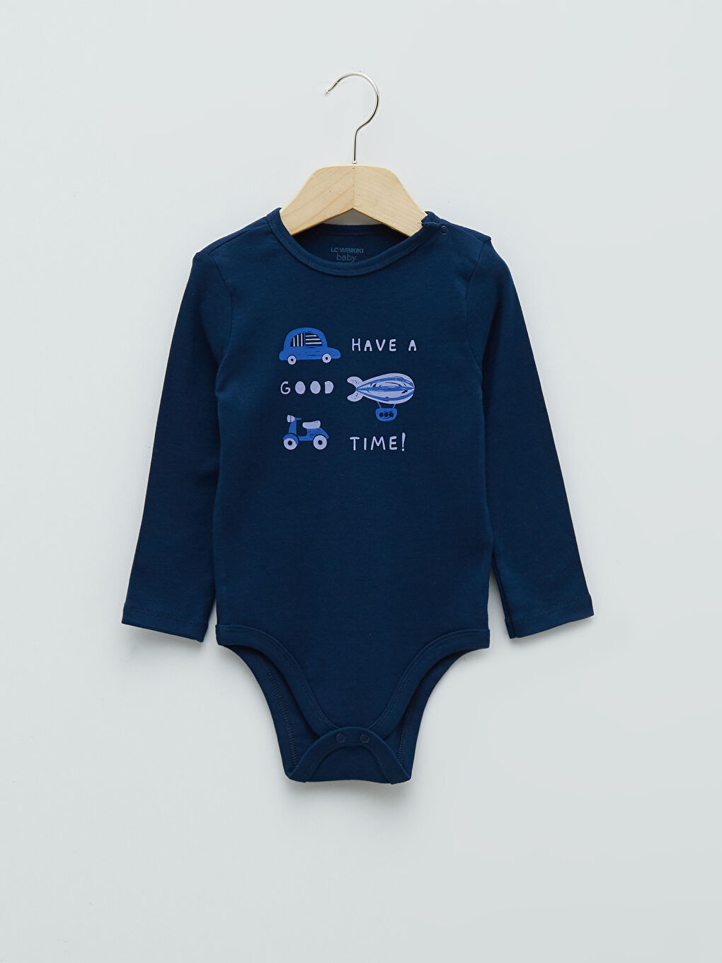 Crew Neck Printed Cotton Baby Boy Body With Snap Fastener 2 Pieces-2