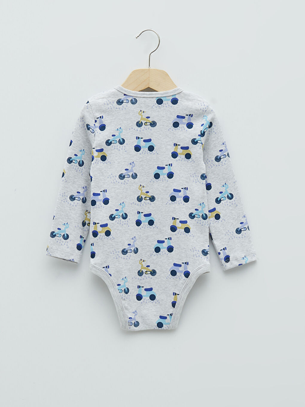 Crew Neck Printed Cotton Baby Boy Body With Snap Fastener 2 Pieces-3