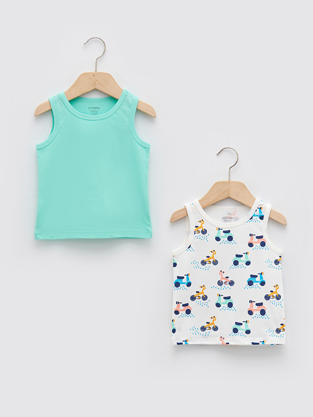 Bisiklet Yaka Erkek Bebek Atlet 2'li