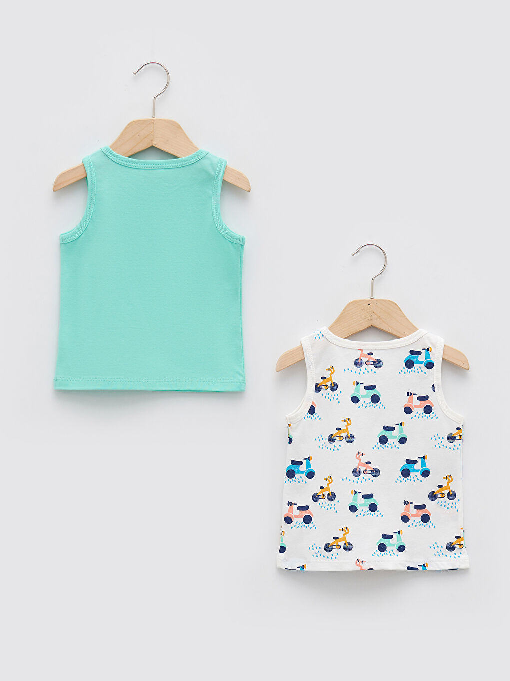 Bisiklet Yaka Erkek Bebek Atlet 2'li-1