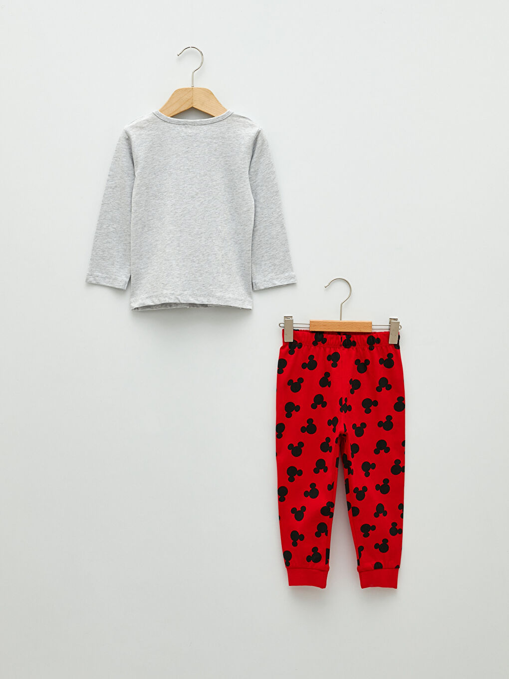 Crew Neck Mickey Mouse Printed Cotton Baby Boy Pajamas Set-1