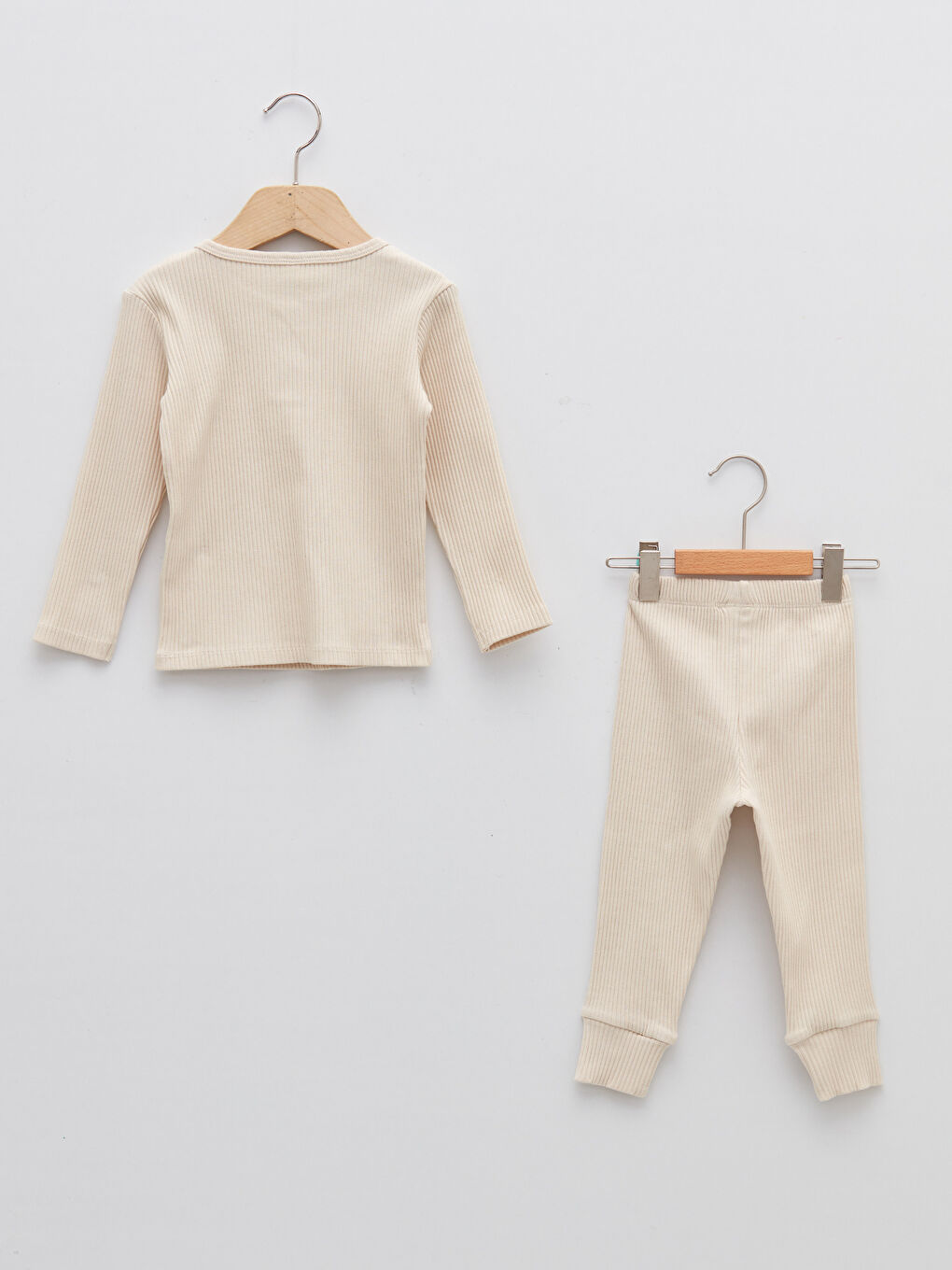 Crew Neck Long Sleeve Basic Baby Boy Pajama Set-1