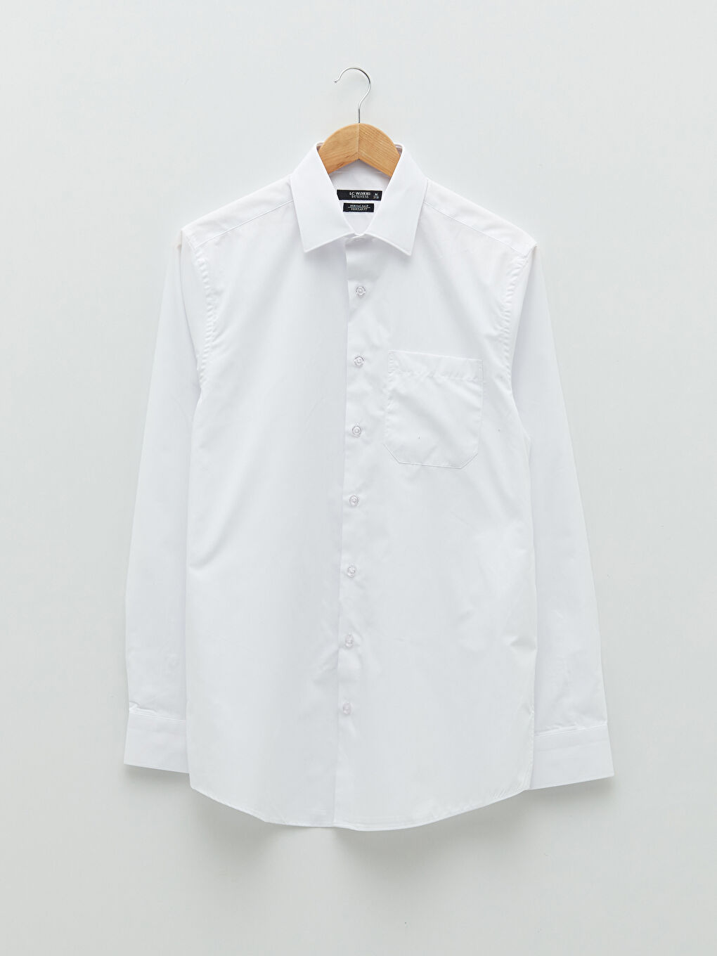 Beyaz Regular Fit Uzun Kollu Poplin Erkek Gömlek-5