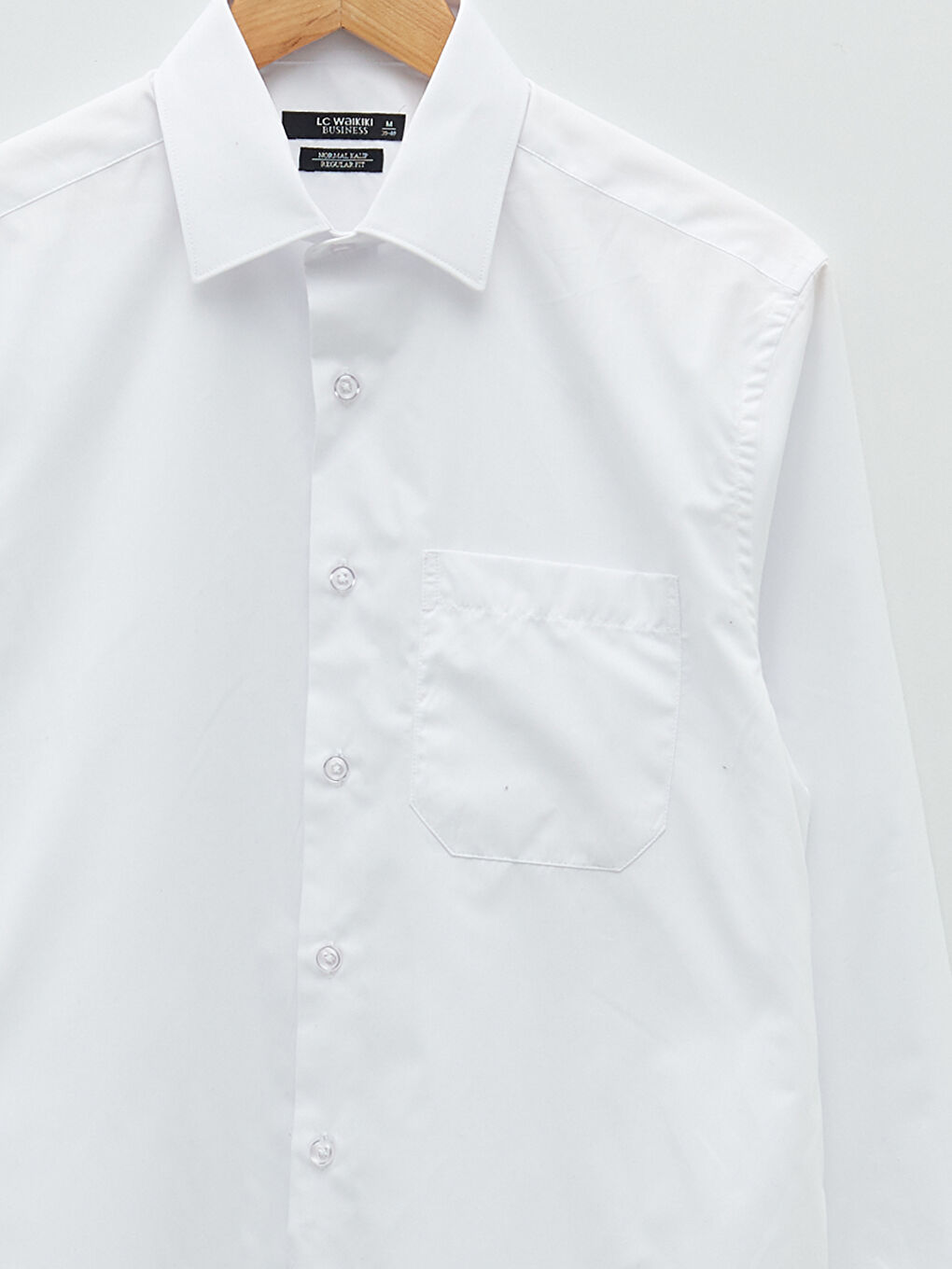 Beyaz Regular Fit Uzun Kollu Poplin Erkek Gömlek-7