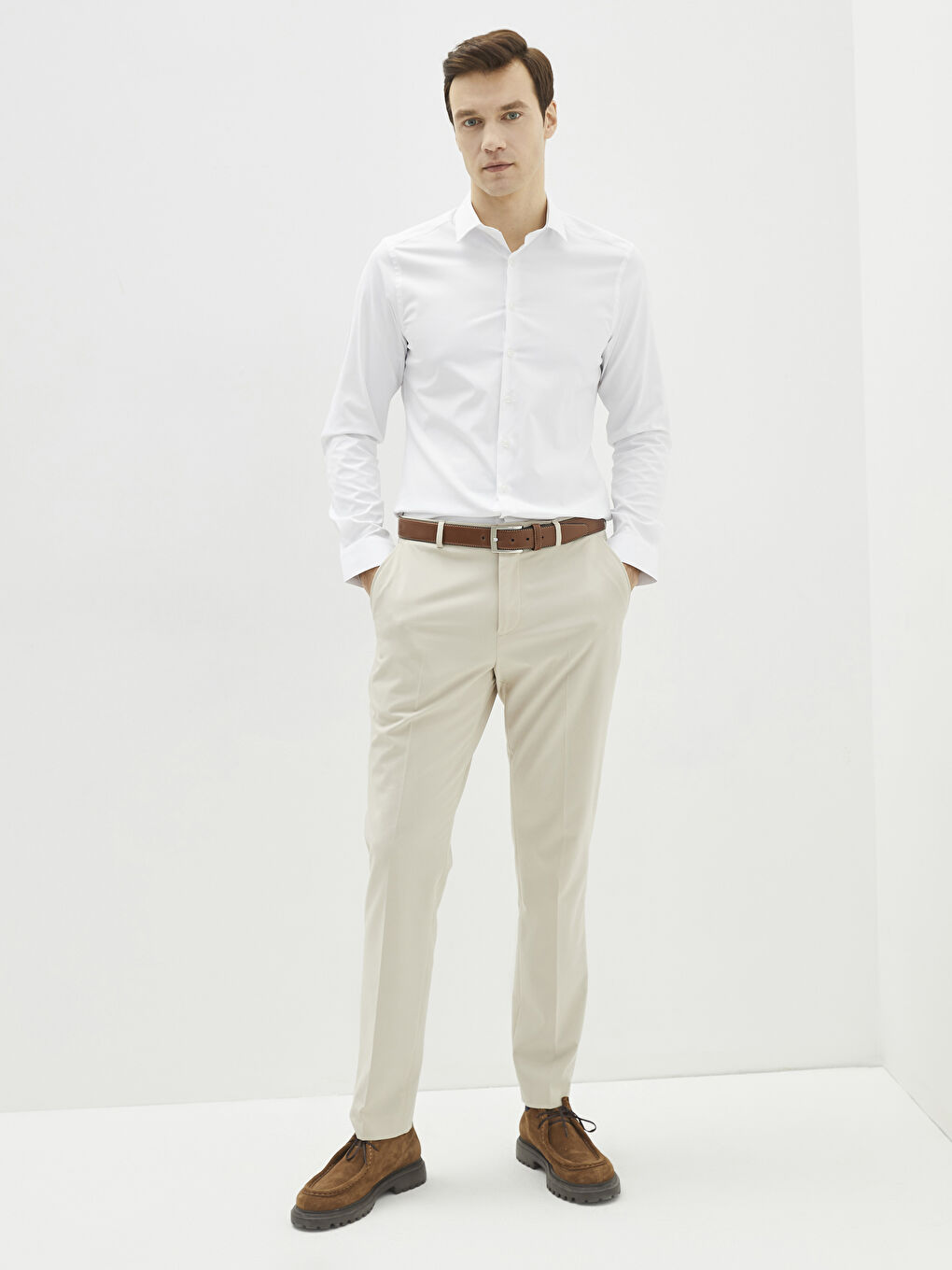 Chemise Homme Extra Slim Fit Manches Longues en Popeline-2