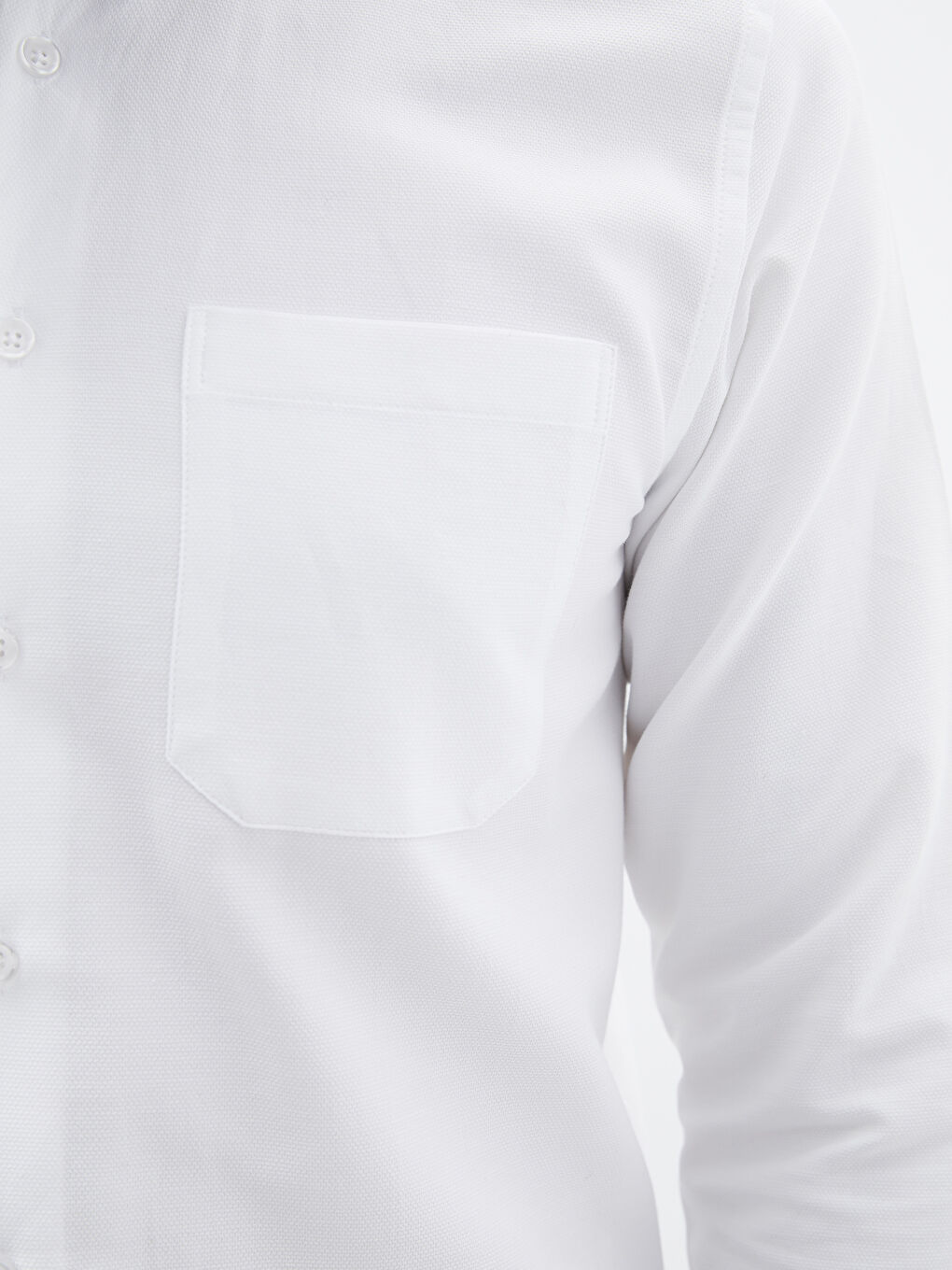 Beyaz Regular Fit Uzun Kollu Erkek Gömlek-3