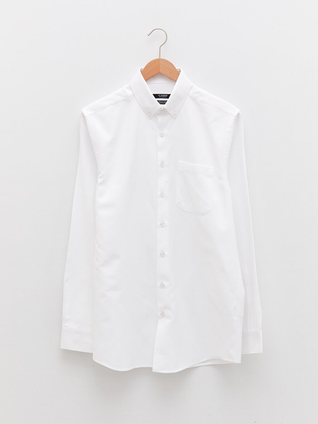 Beyaz Regular Fit Uzun Kollu Erkek Gömlek-5