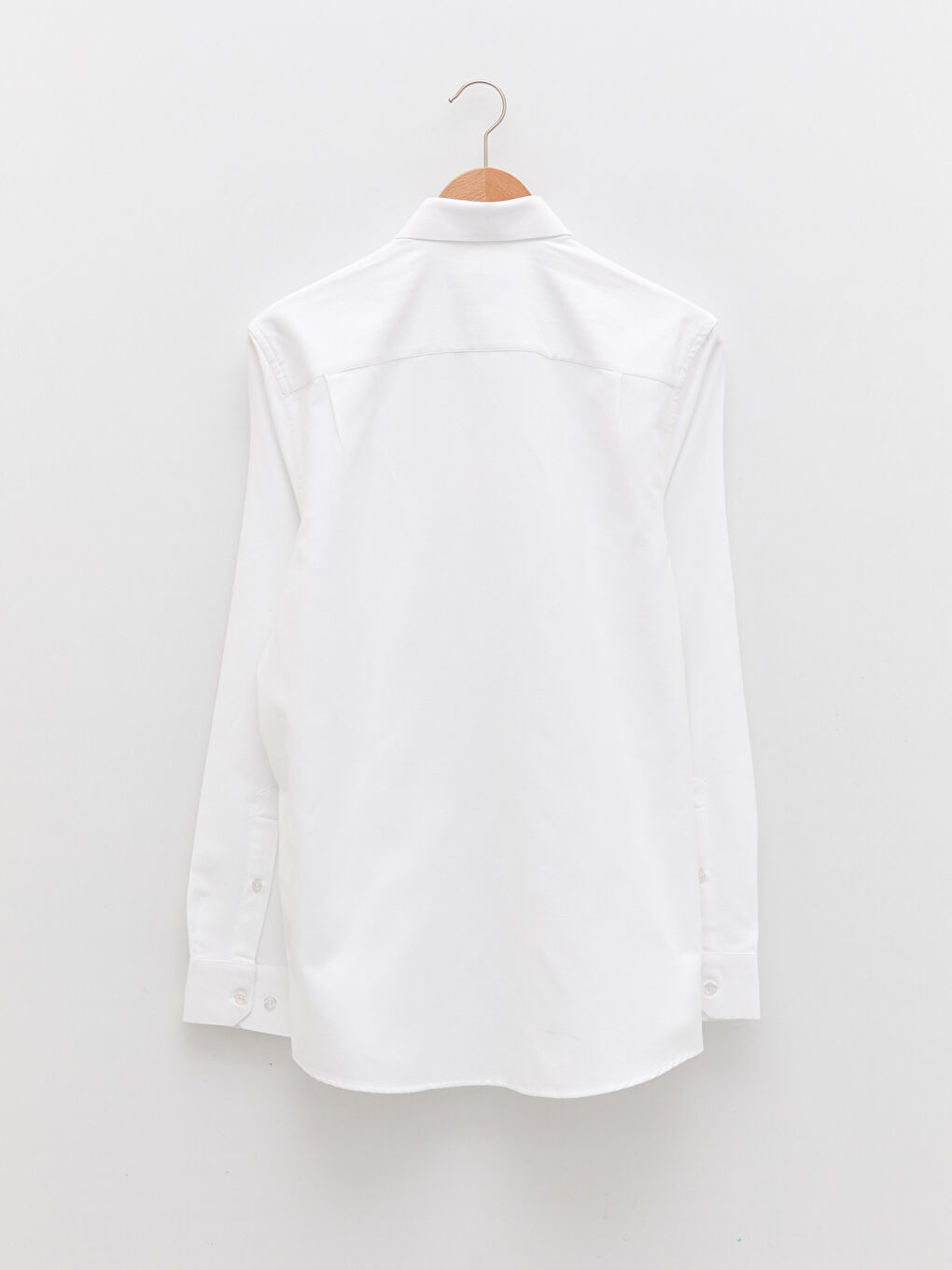 Beyaz Regular Fit Uzun Kollu Erkek Gömlek-6