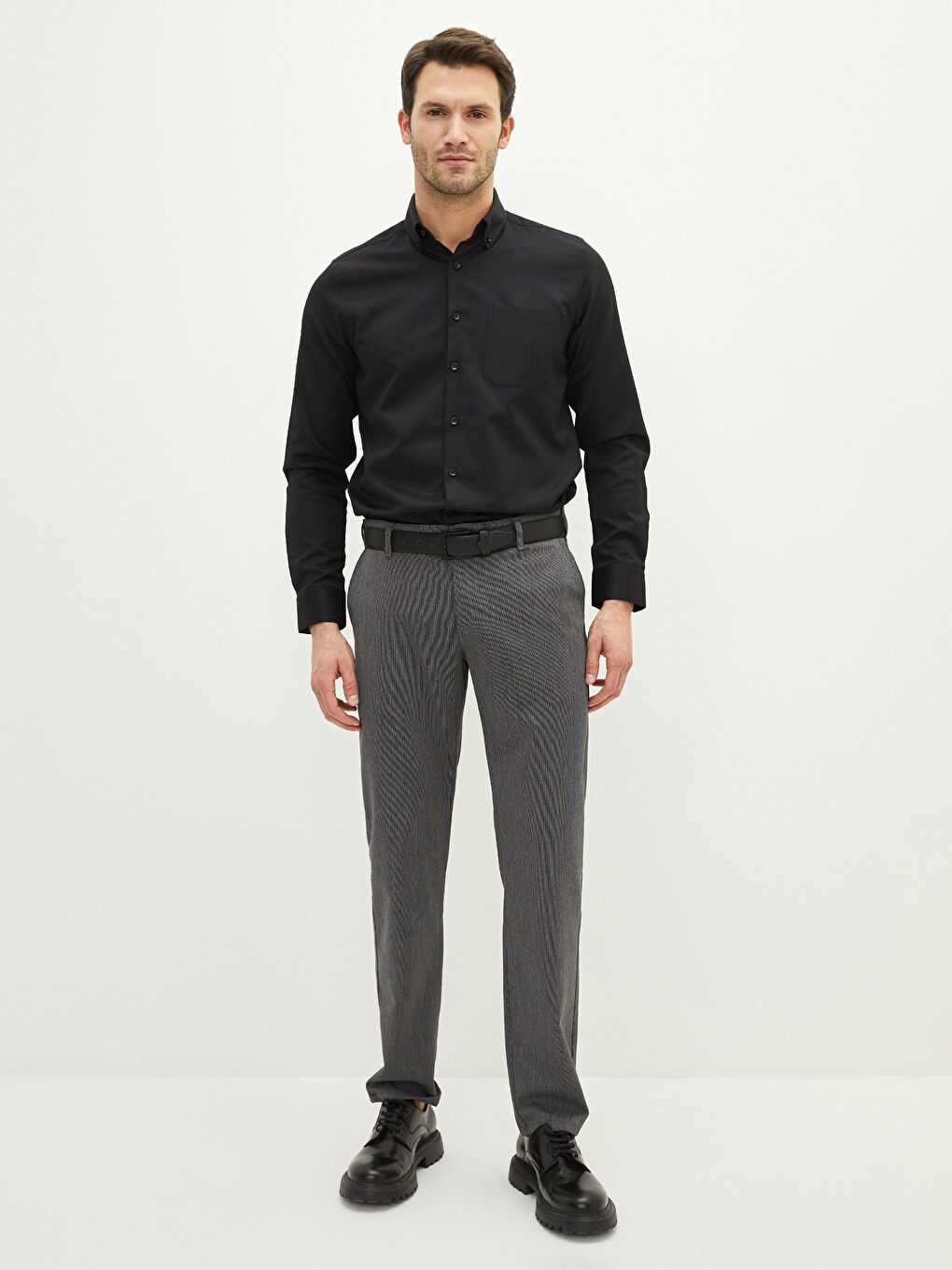 Regular Fit Long Sleeve Men's Shirt-2