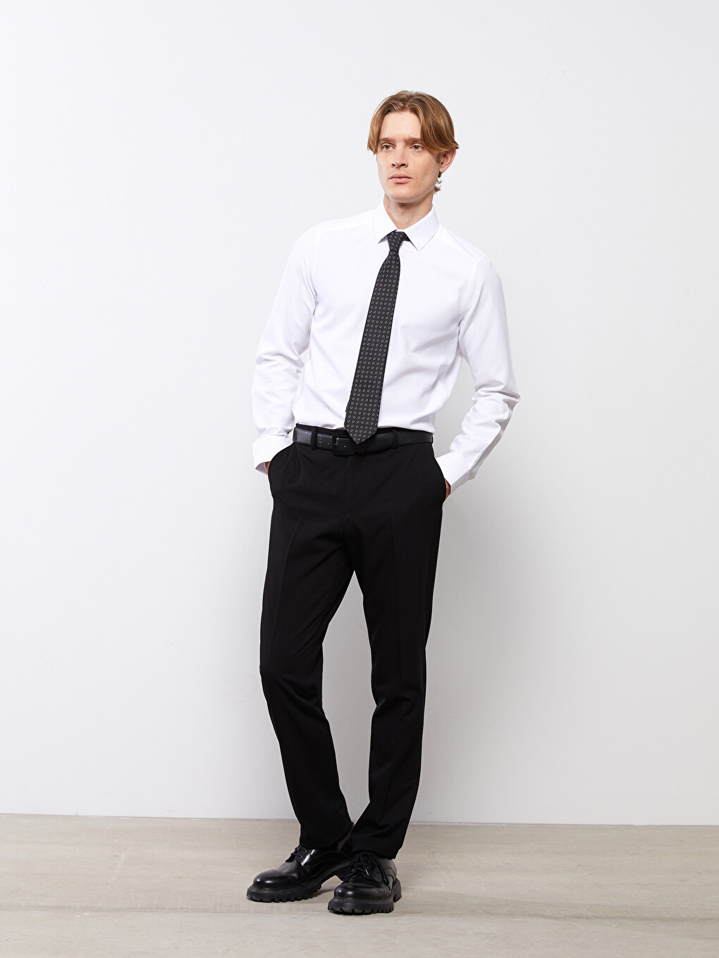 Slim Fit Long Sleeve Men's Shirt-3