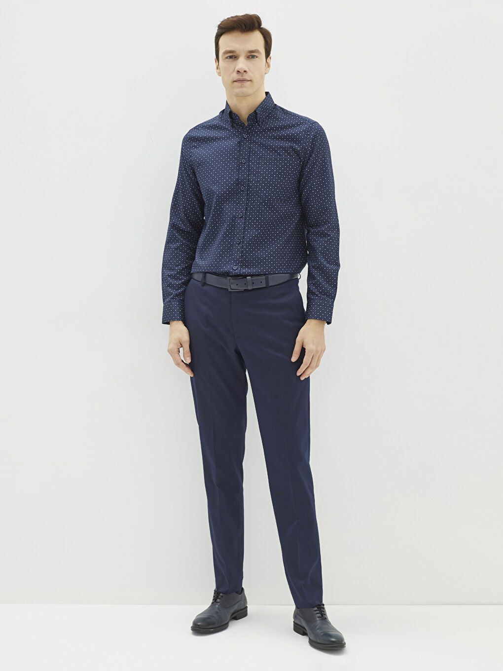 قميص رجالي جبردين مطبوع بأكمام طويلة وقصة عادية-2