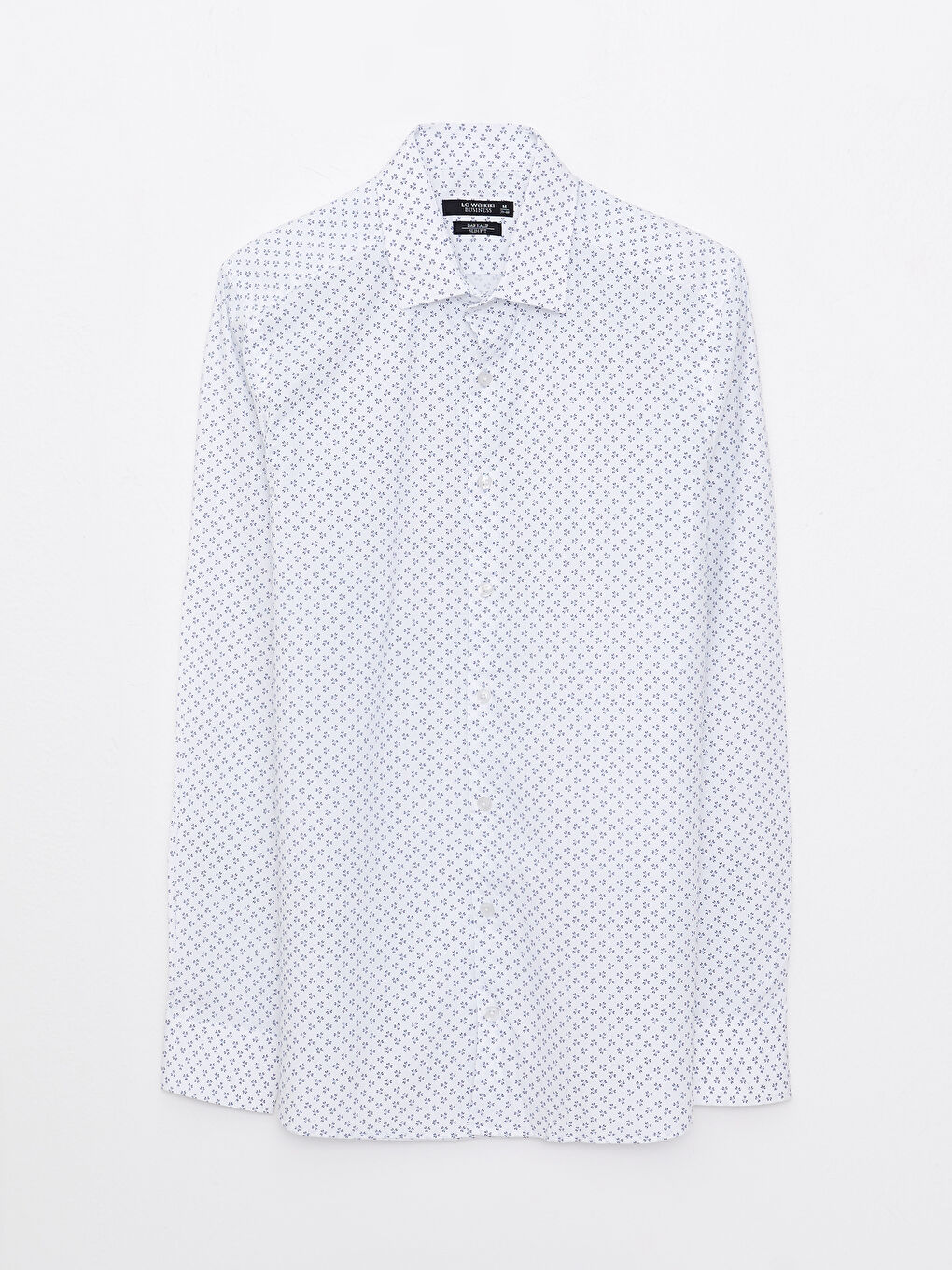 Beyaz Slim Fit Uzun Kollu Desenli Poplin Erkek Gömlek-4