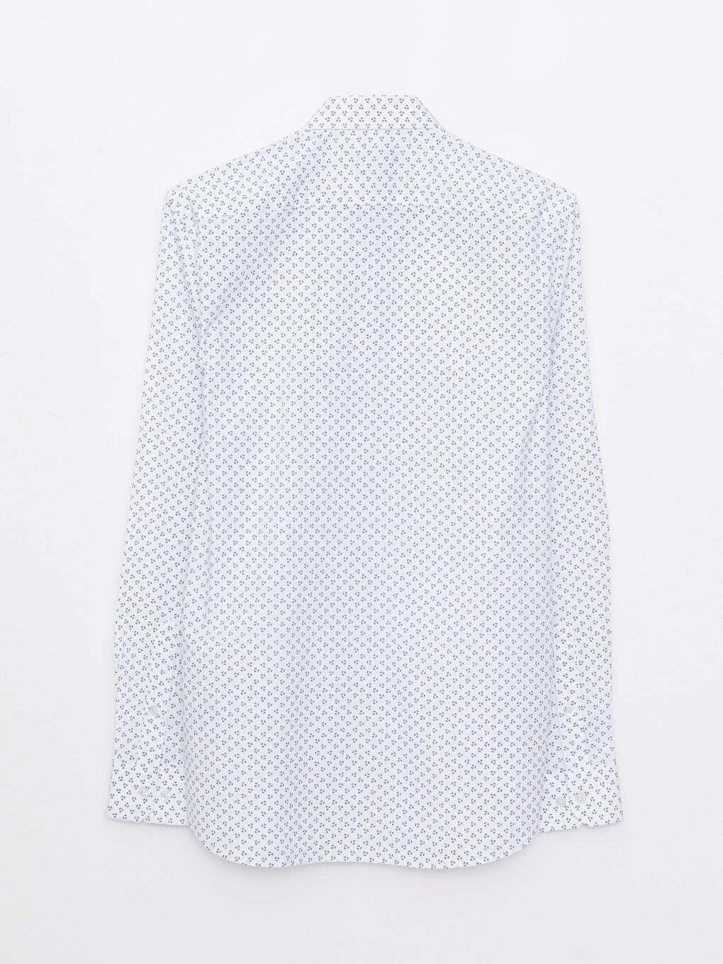 Beyaz Slim Fit Uzun Kollu Desenli Poplin Erkek Gömlek-5