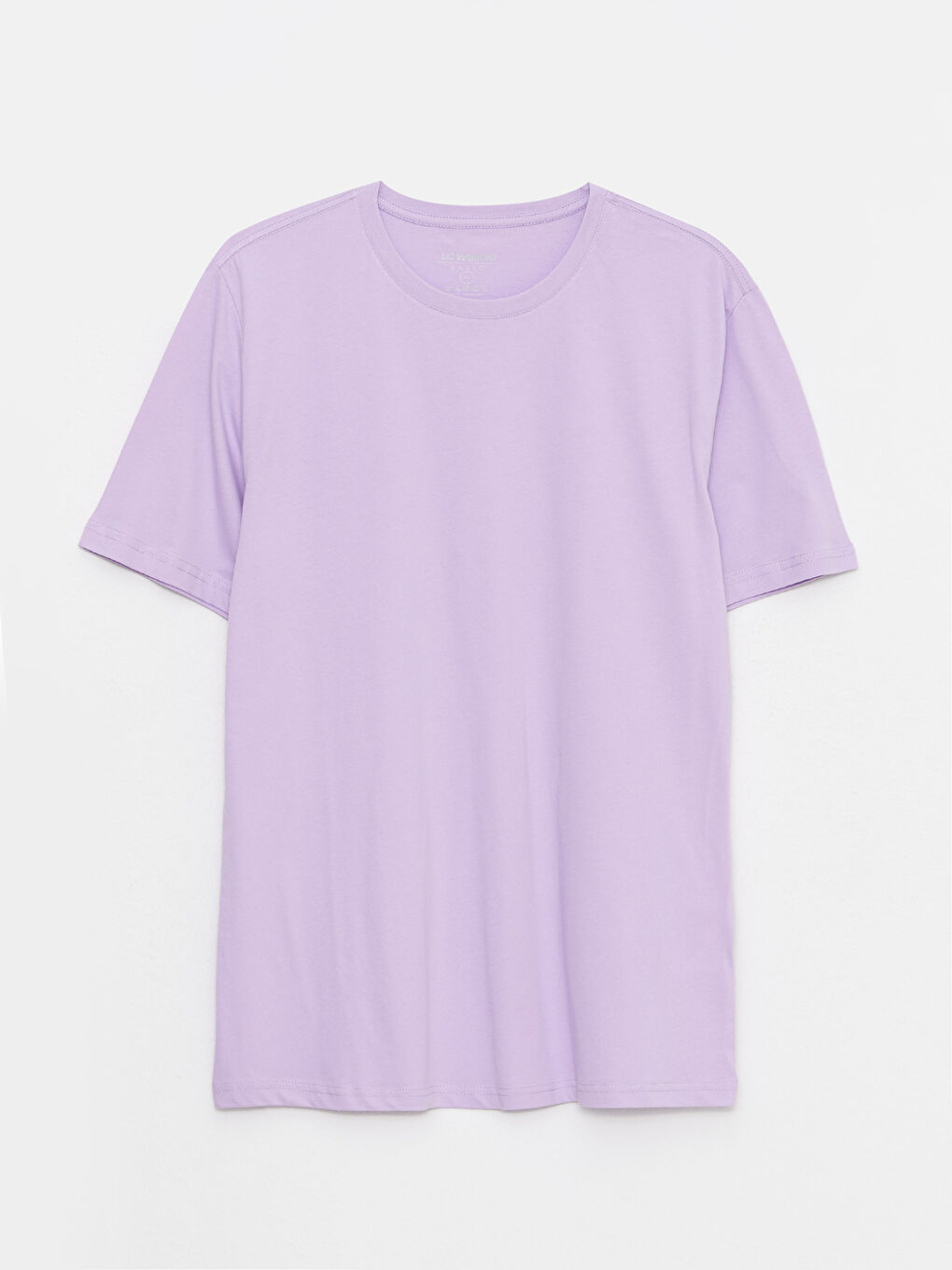 Lila Bisiklet Yaka Penye Erkek Tişört-5