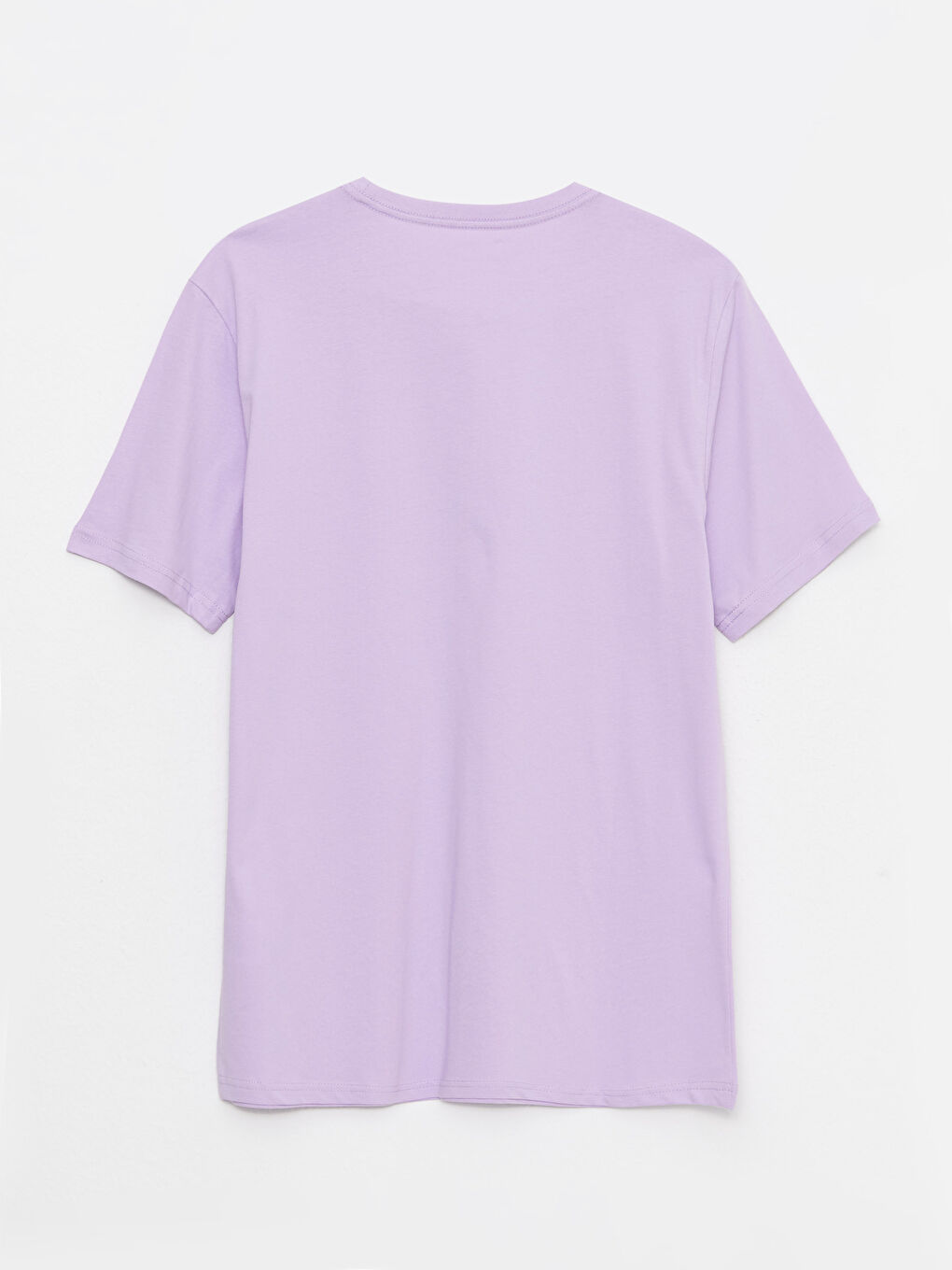 Lila Bisiklet Yaka Penye Erkek Tişört-6