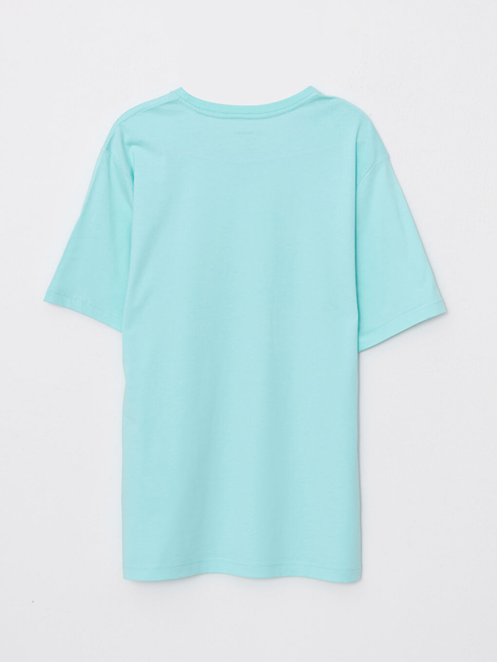 Turkuaz Bisiklet Yaka Penye Erkek Tişört-6