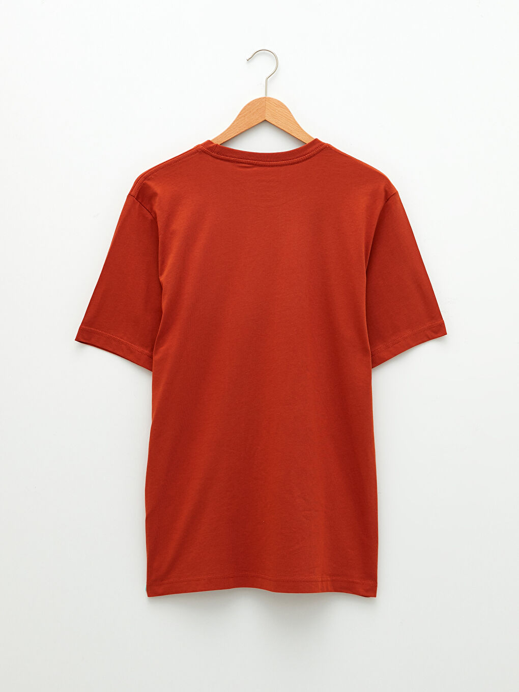 Turuncu Bisiklet Yaka Penye Erkek Tişört-6