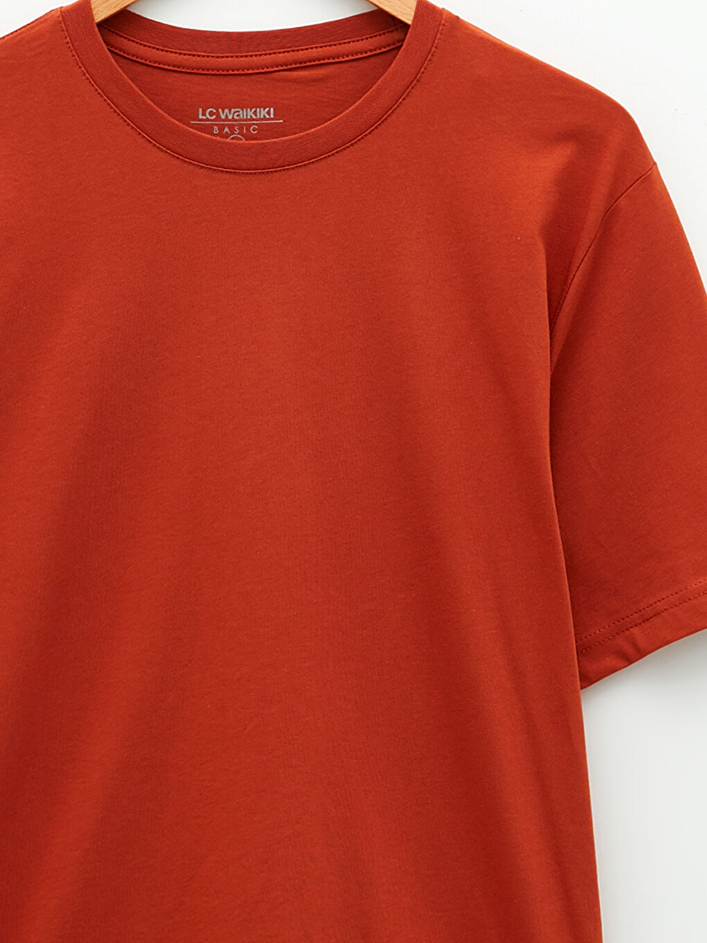 Turuncu Bisiklet Yaka Penye Erkek Tişört-7