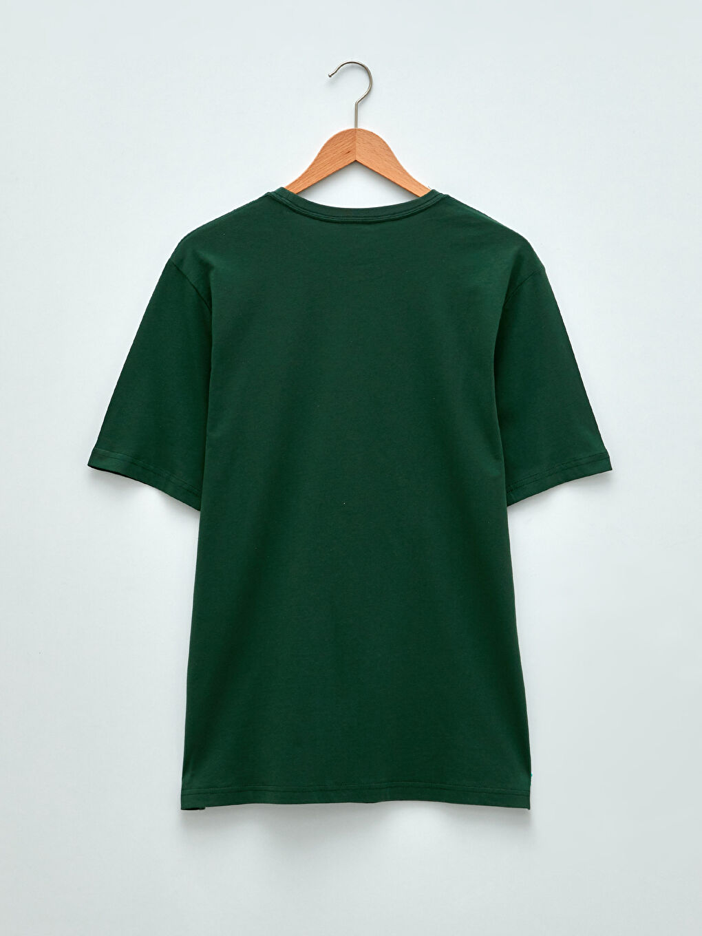 Yeşil Bisiklet Yaka Penye Erkek Tişört-6