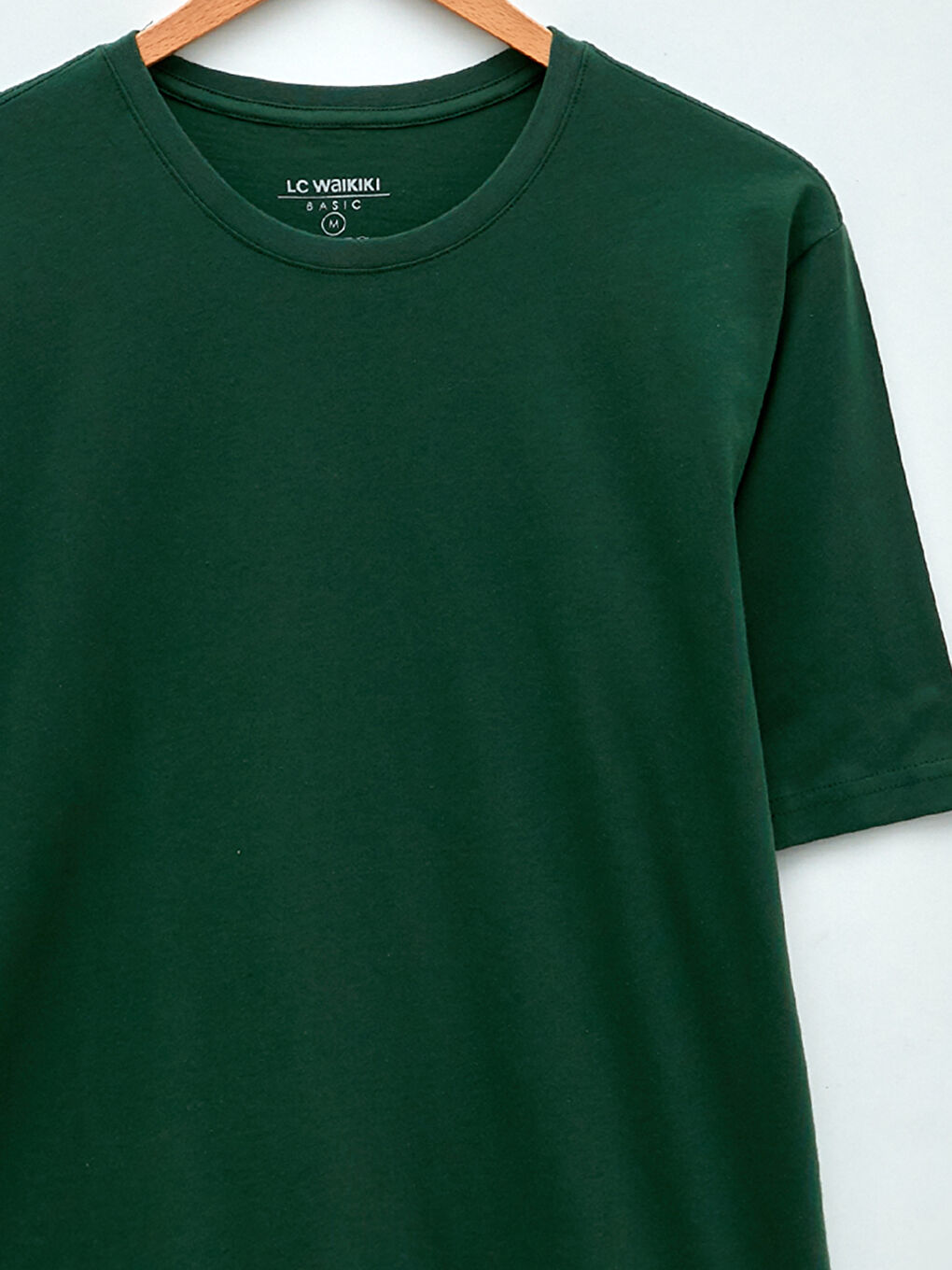 Yeşil Bisiklet Yaka Penye Erkek Tişört-7