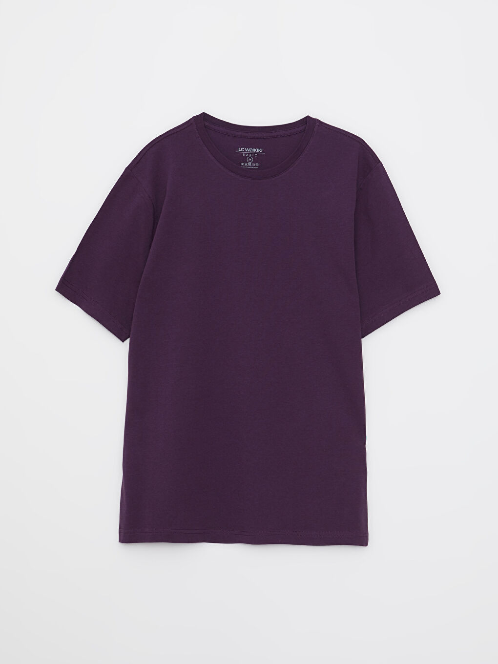 Mor Bisiklet Yaka Penye Erkek Tişört-5