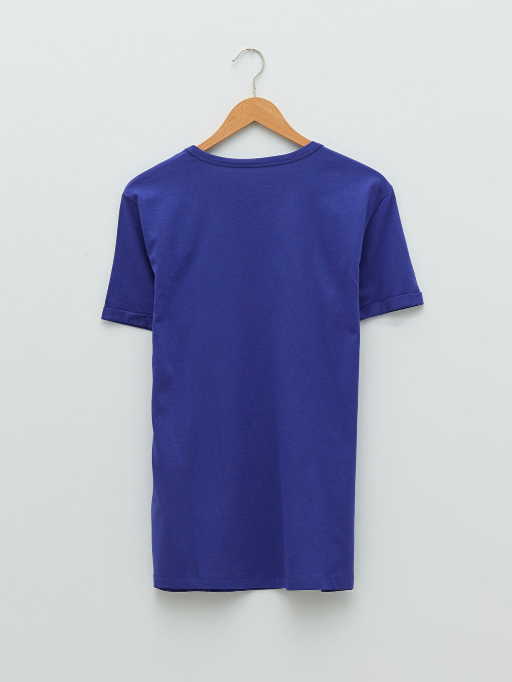 Mor Bisiklet Yaka Penye Erkek Tişört-6