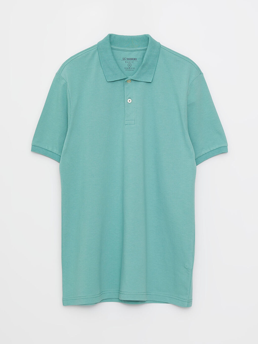 Мужская футболка-поло из пике с короткими рукавами-5