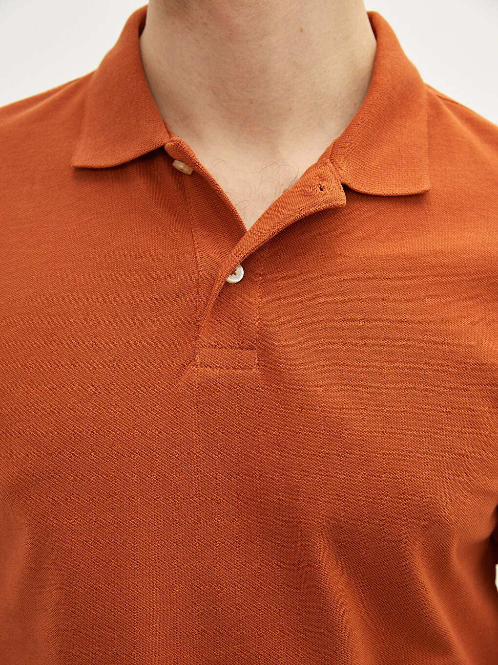 Polo Neck Short Sleeve Pique Men's T-shirt-3