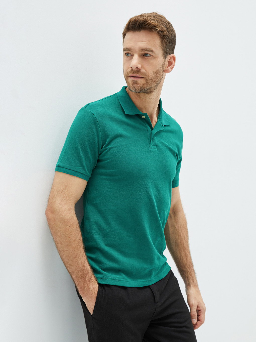 Polo Neck Short Sleeve Pique Men's T-shirt