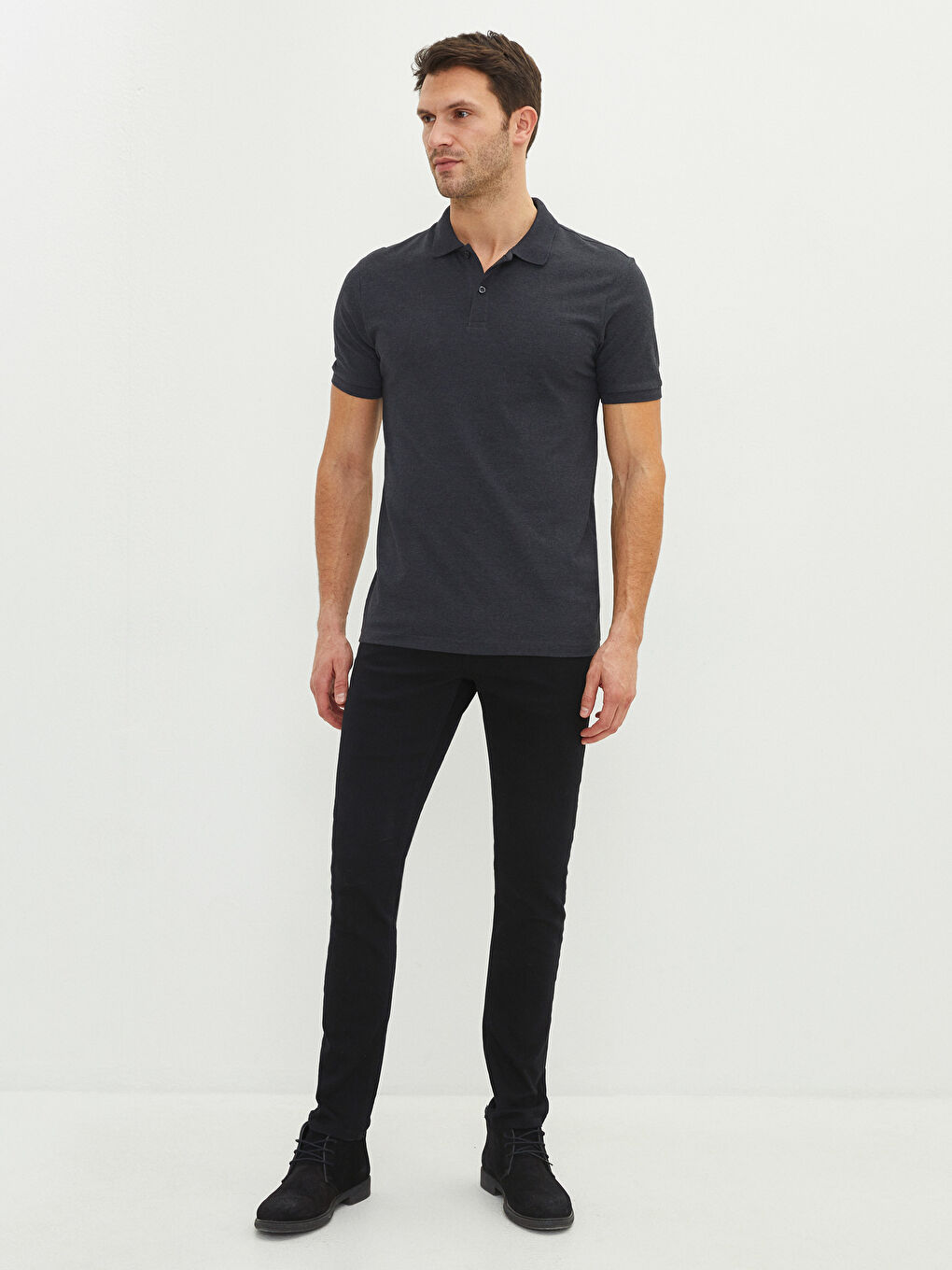 Polo-Kragen Kurzarm Piqué Herren T-Shirt-2