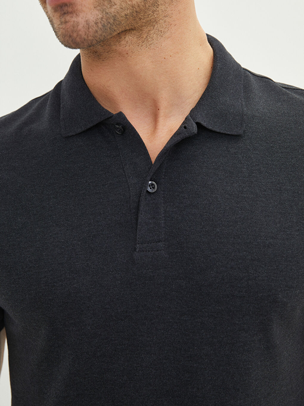 Polo-Kragen Kurzarm Piqué Herren T-Shirt-3