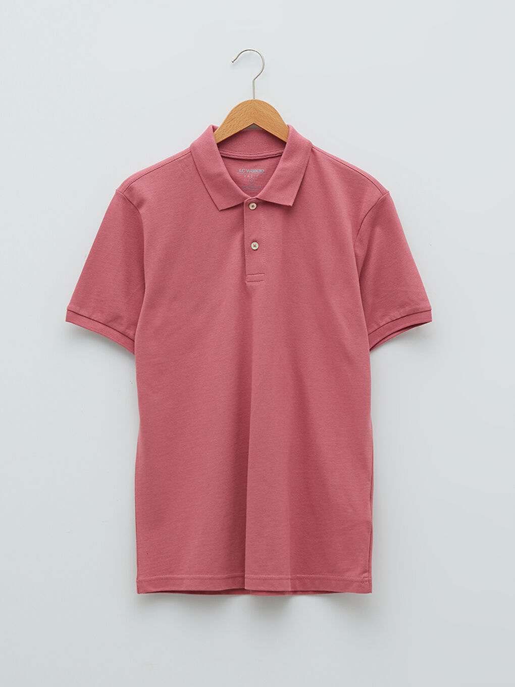 LCWAIKIKI Basic Pembe Polo Yaka Kısa Kollu Pike Erkek Tişört - 5