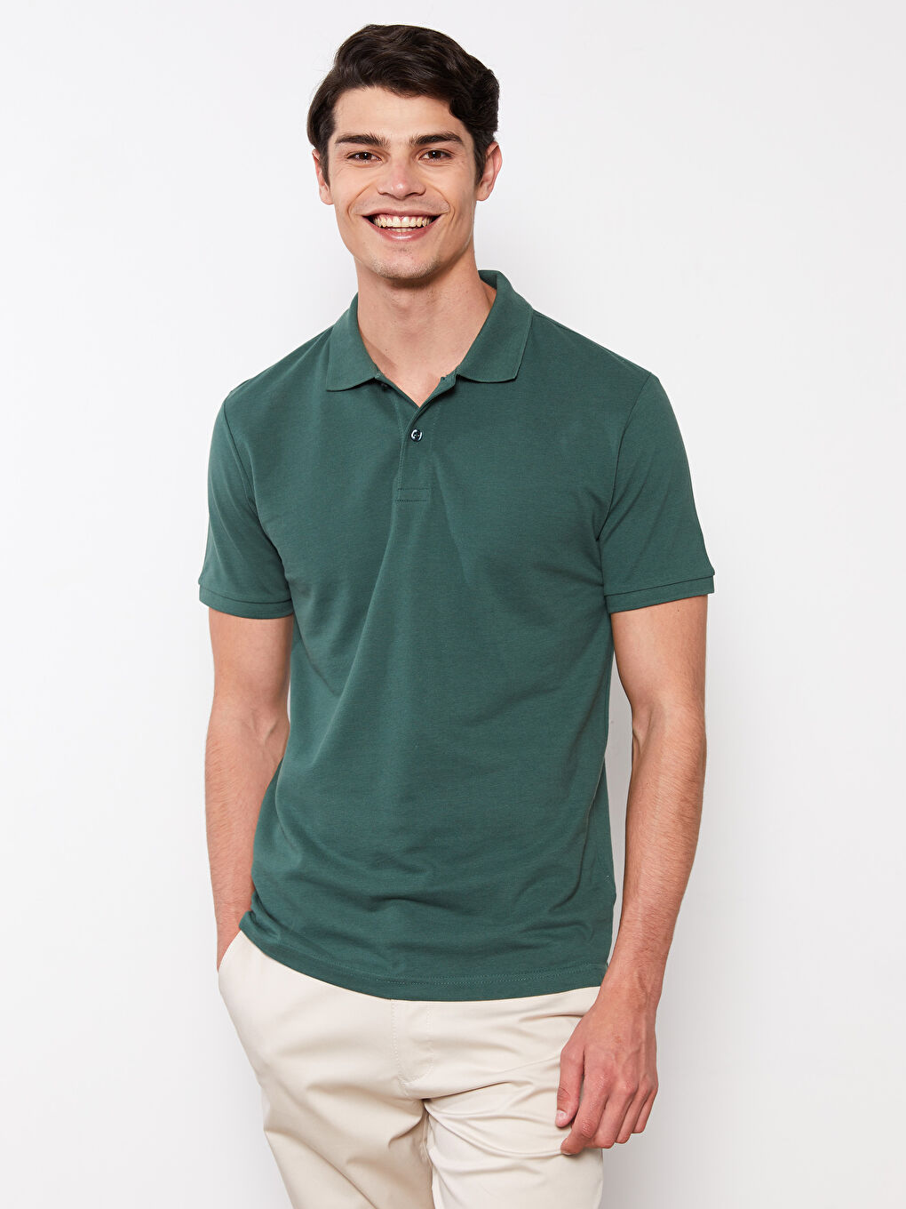 Polo Neck Short Sleeve Pique Men's T-Shirt