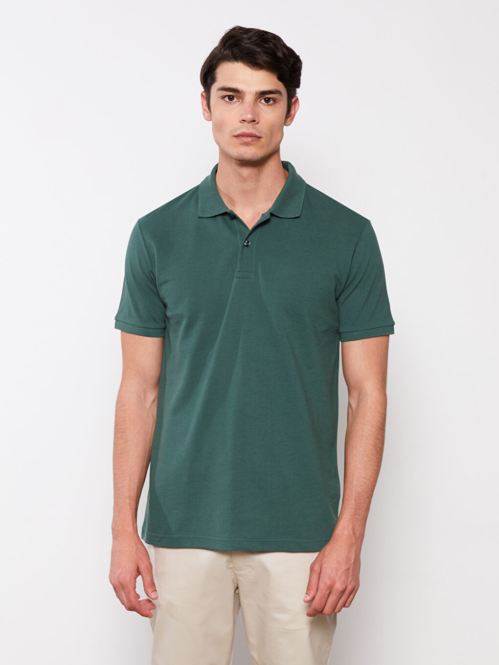 Polo Neck Short Sleeve Pique Men's T-Shirt-2