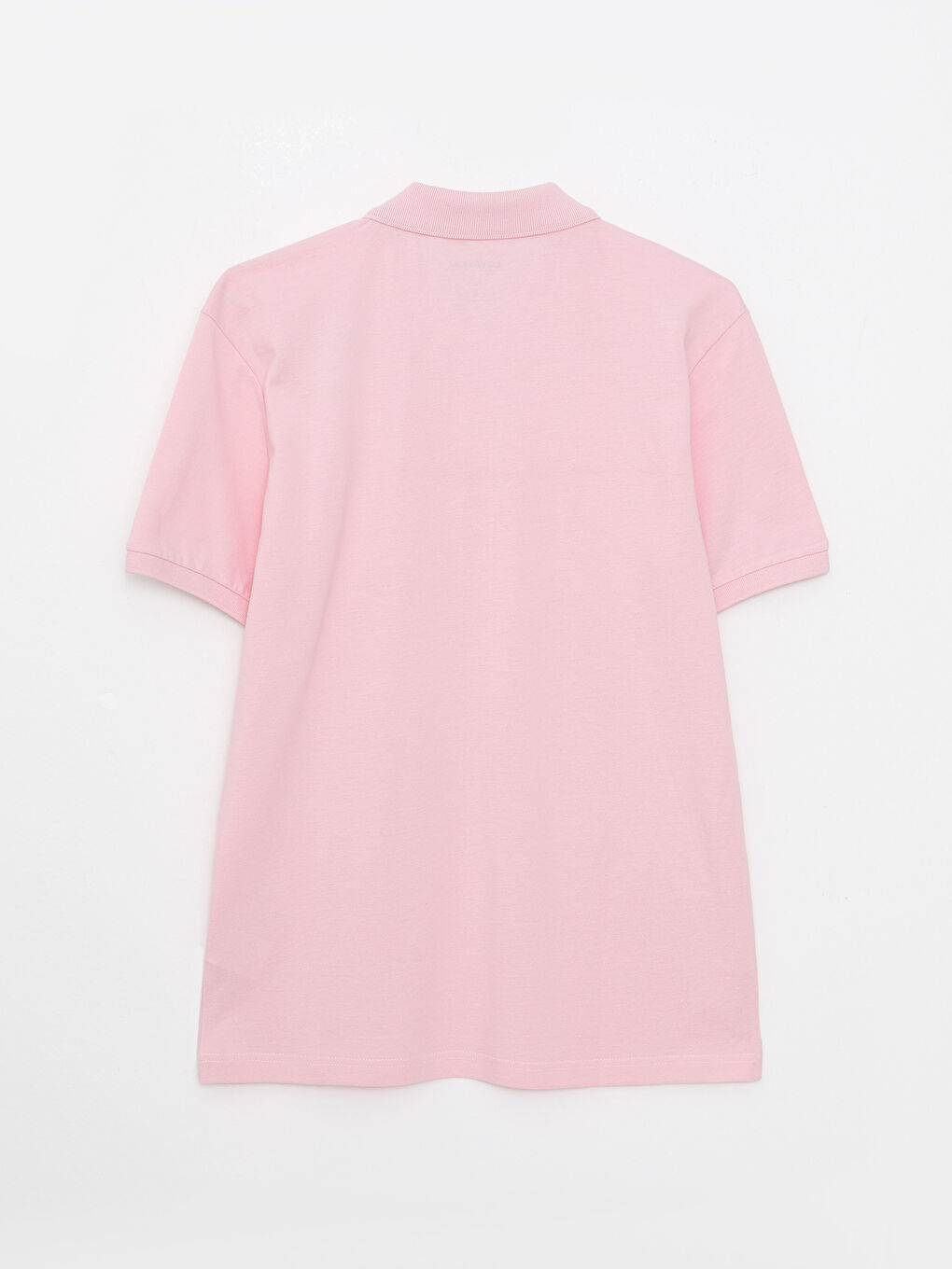 Pembe Polo Yaka Kısa Kollu Pike Erkek Tişört-6