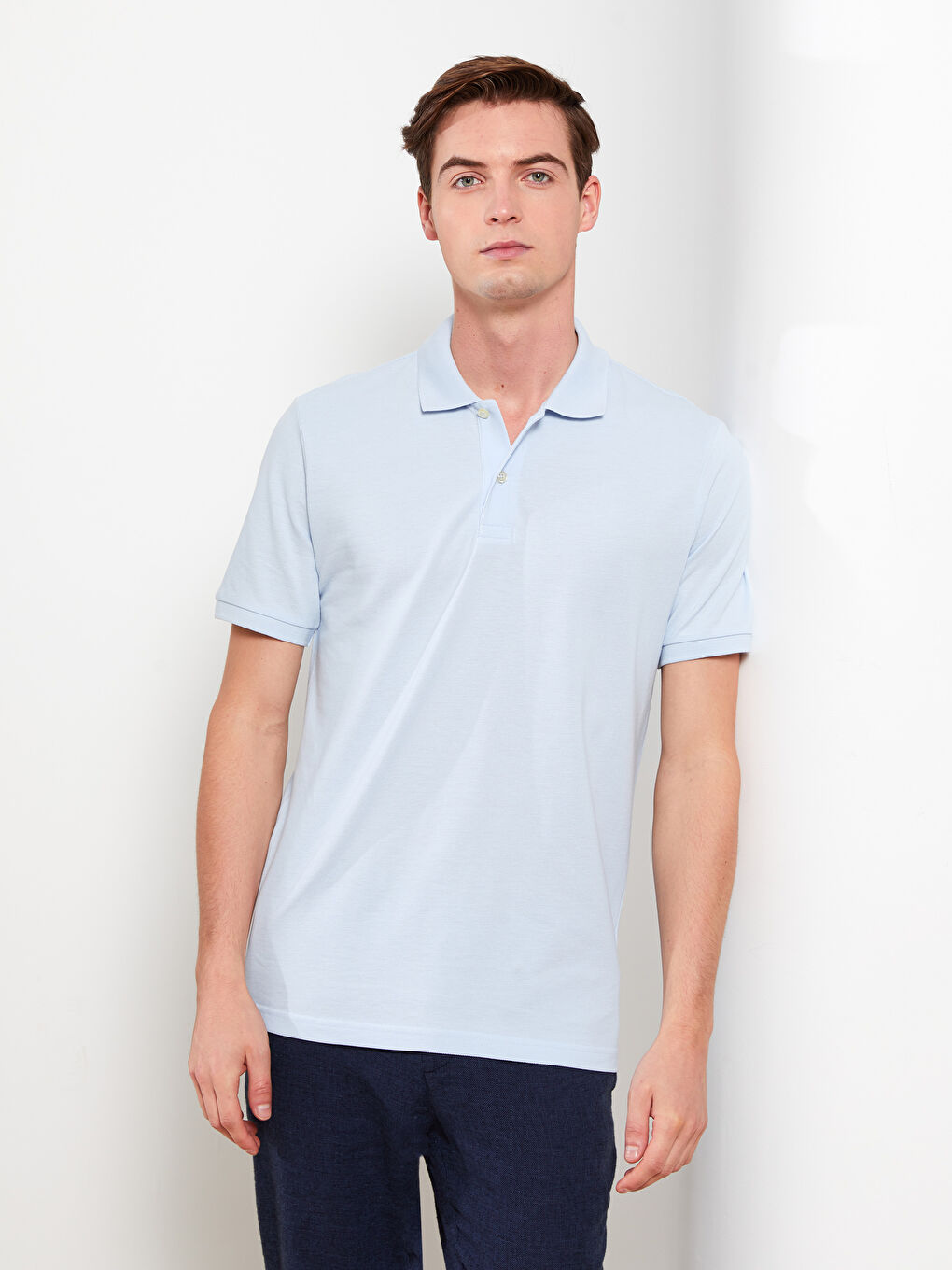 Polo Neck Short Sleeve Pique Men's T-Shirt-1