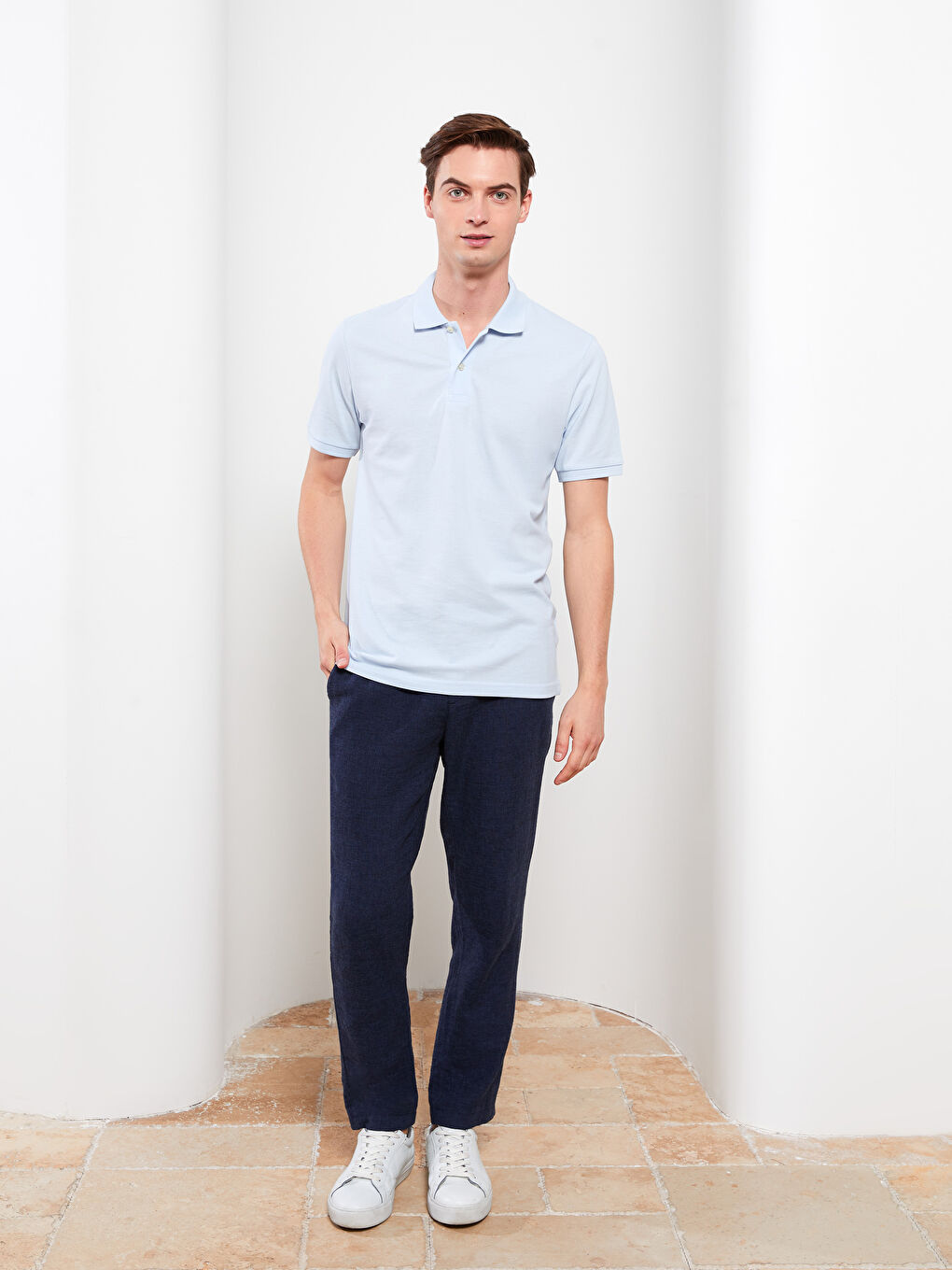 Polo Neck Short Sleeve Pique Men's T-Shirt-2