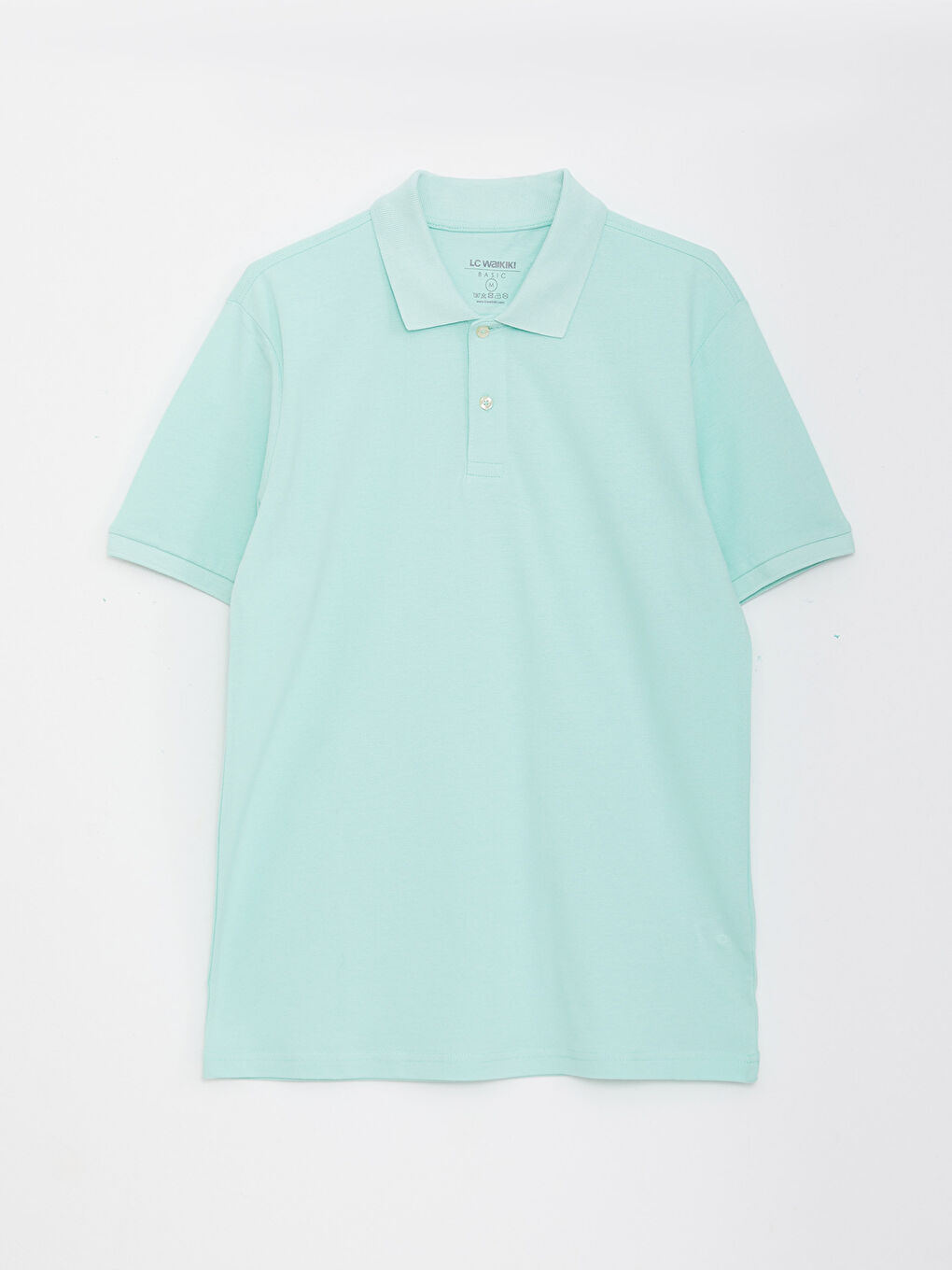 Turkuaz Polo Yaka Kısa Kollu Pike Erkek Tişört-5