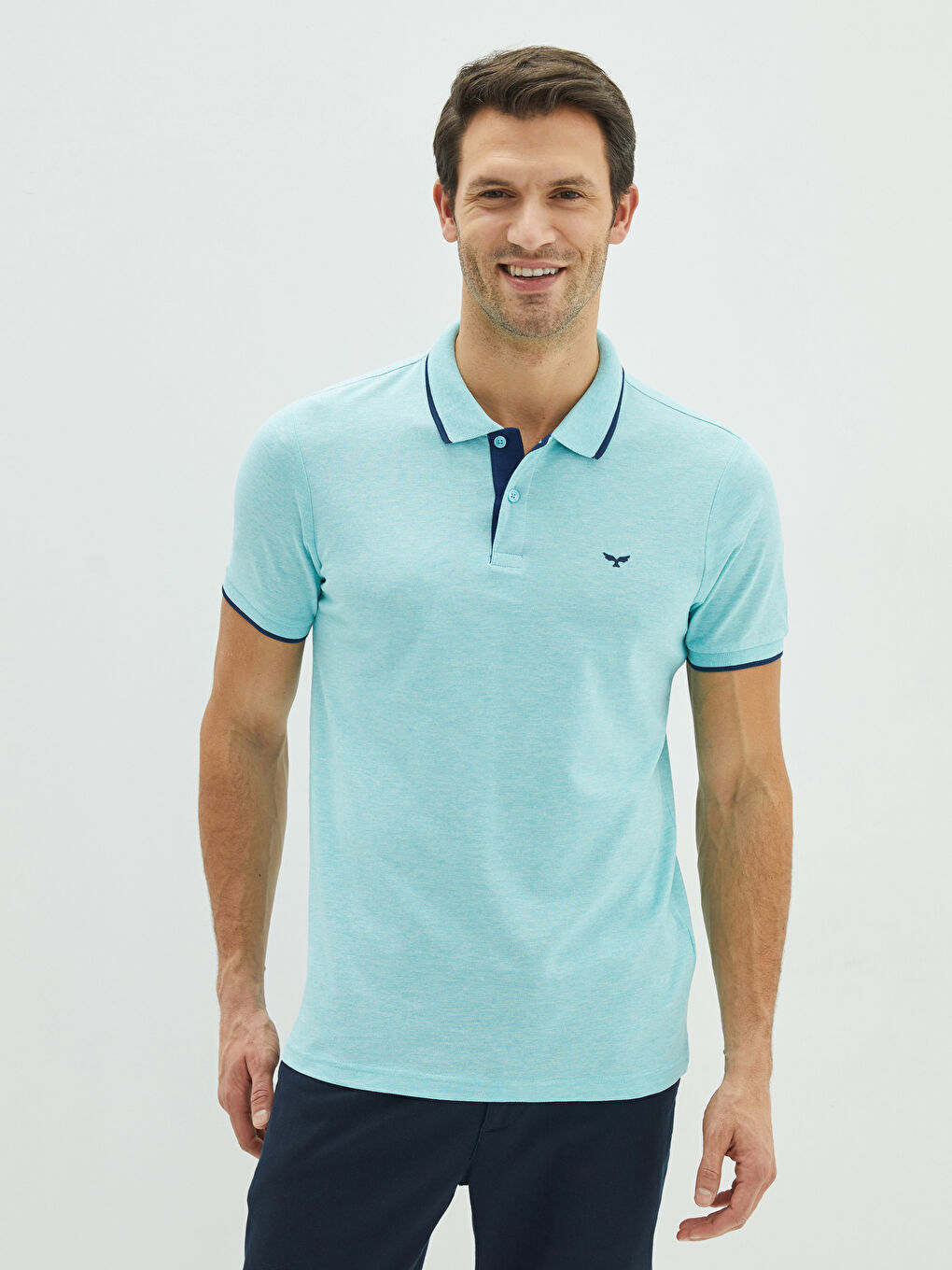 Polo Neck Short Sleeve Pique Men's T-Shirt-1