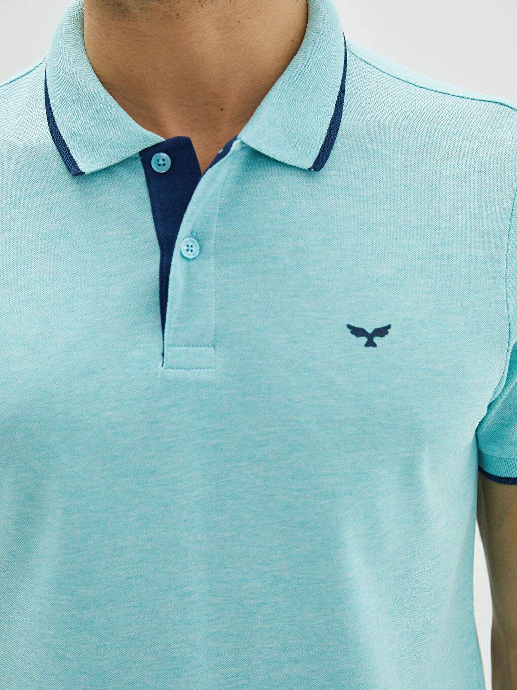 Polo Neck Short Sleeve Pique Men's T-Shirt-3