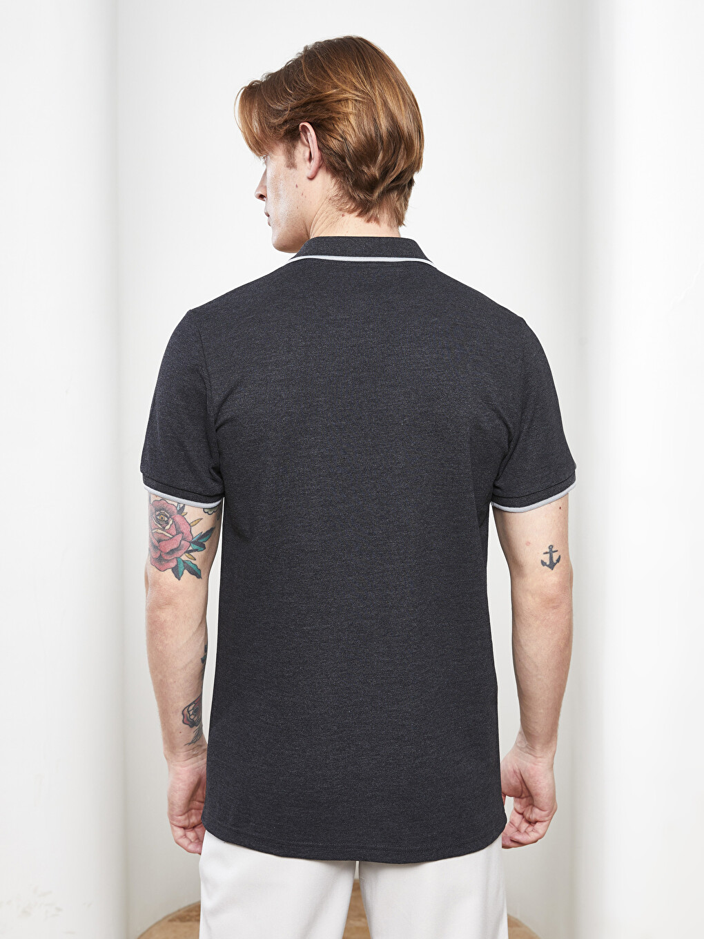 Polo Neck Short Sleeve Pique Men's T-shirt-4