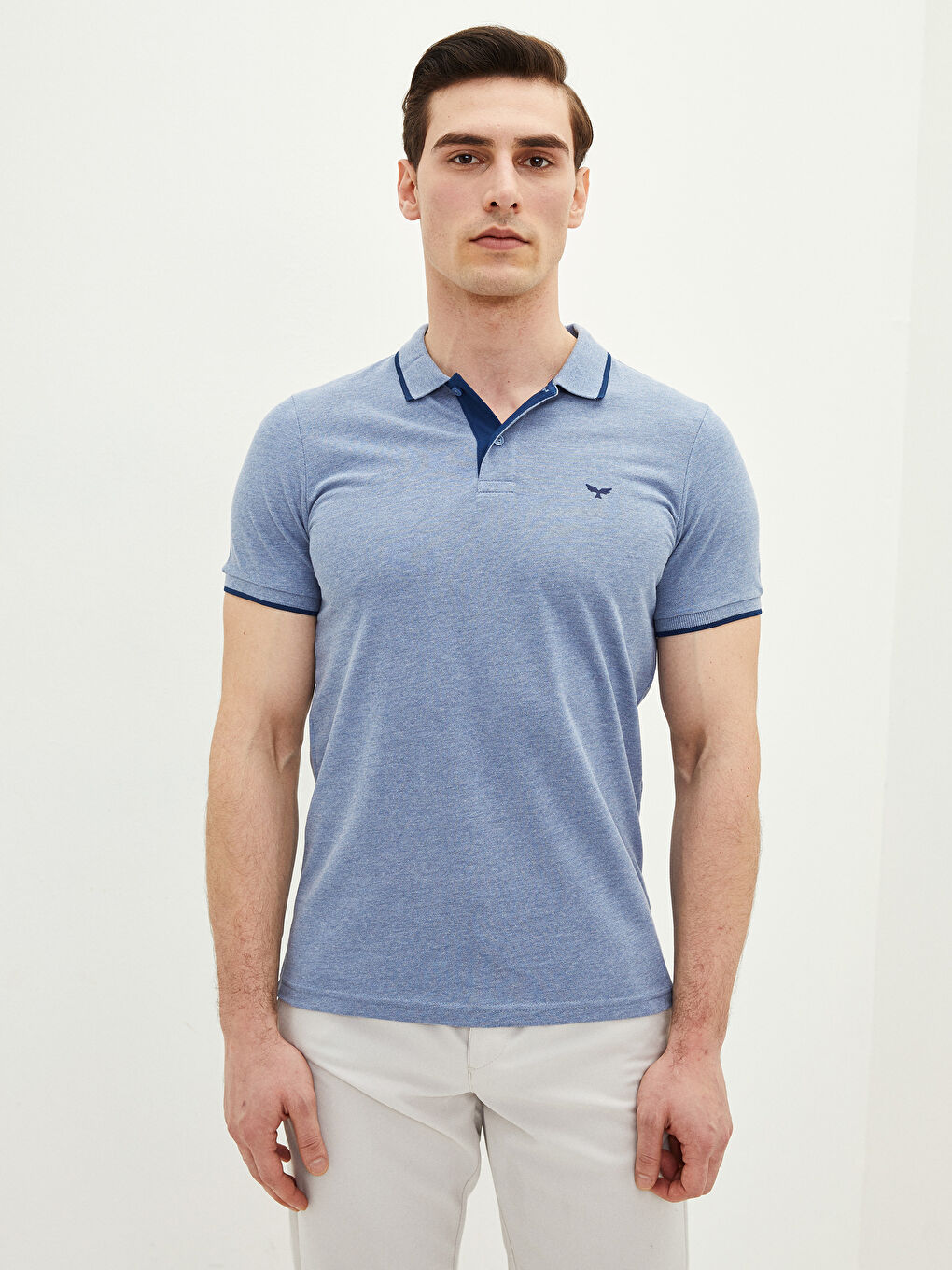 Polo Neck Short Sleeve Pique Men's T-Shirt-1